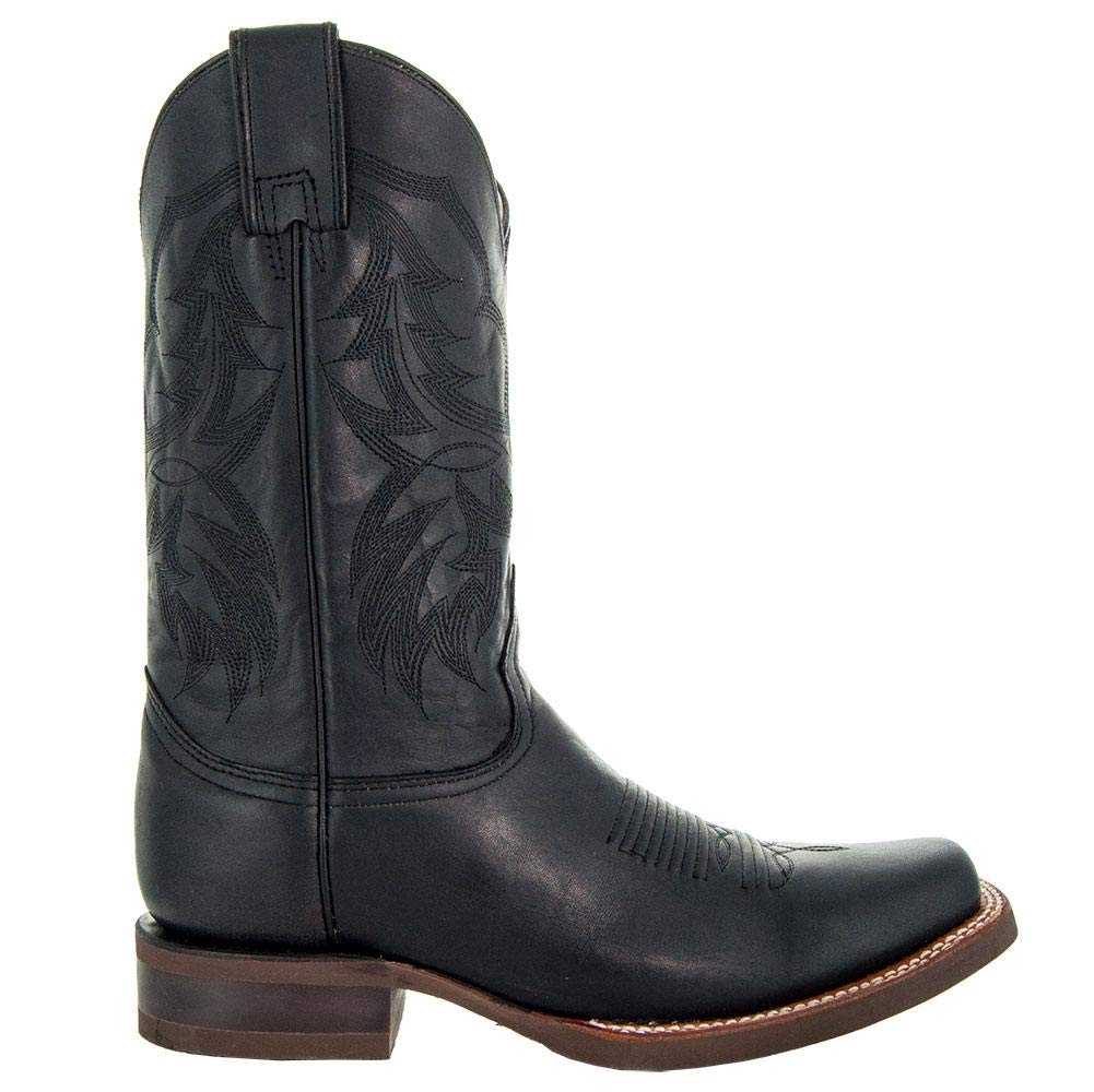 **Soto Boots Men's Square Toe Cowboy Boots – Genuine Leather Western Boots for Men (H4002) – Durable & Stylish for Rodeo, Country Dance & Casual Wear**
