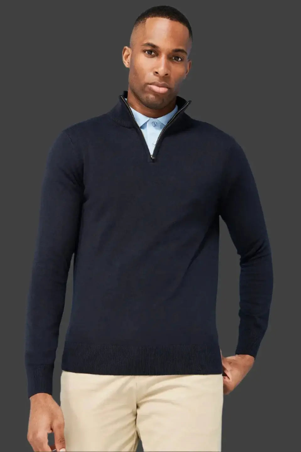 Henbury 1/4 Zip Knitted Jumper for Women - Soft Winter Pullover Sweater - Casual Office Wear & Outdoor Activities