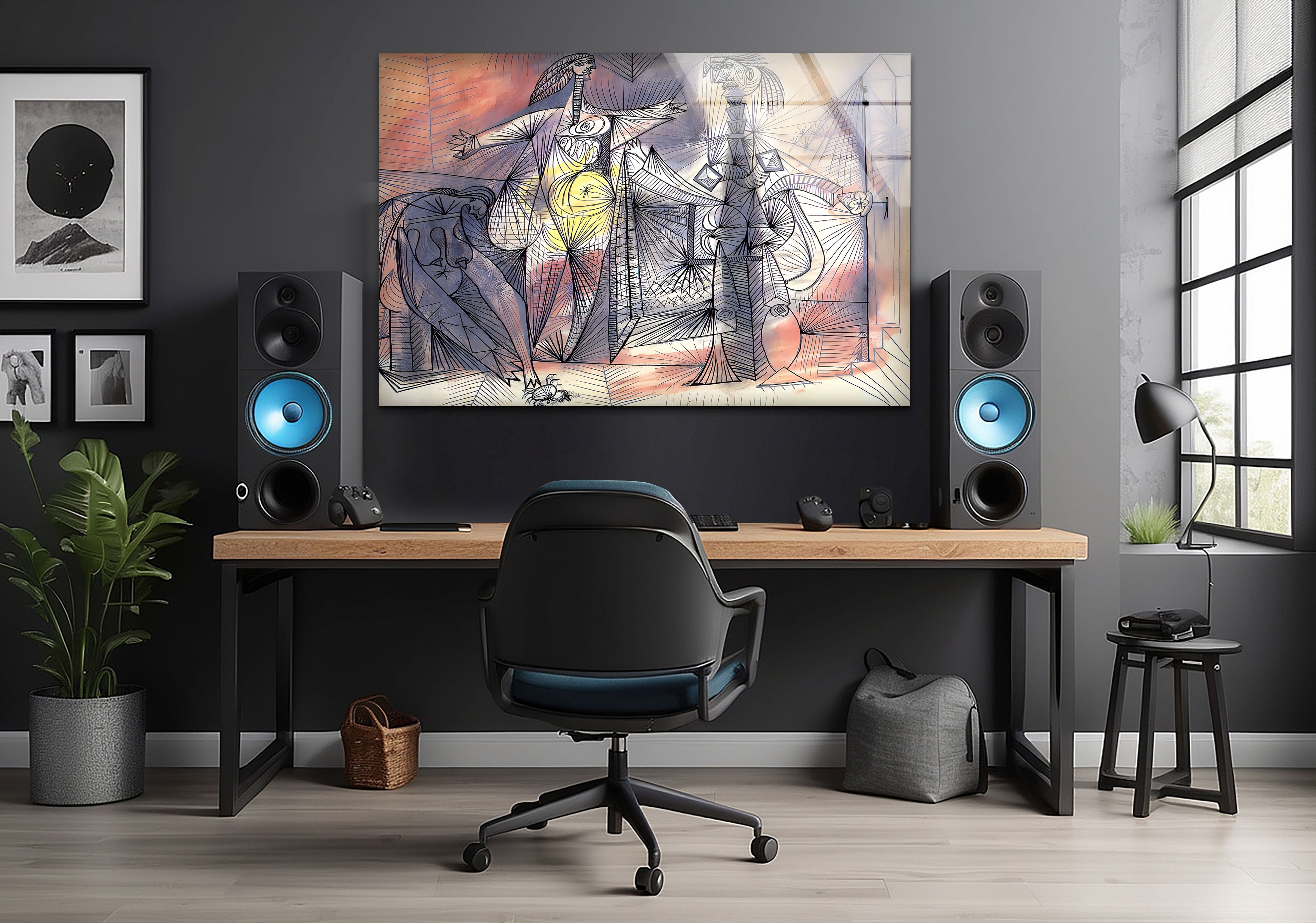 Pablo Picasso 'Bathers With Crab' Glass Wall Art - Stunning Home Decor for Living Room, Bedroom & Office