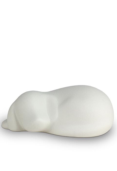 White Pet Cremation Urn 'Lying Dog' - Memorial Keepsake for Dog Ashes | Perfect for Home Memorials & Pet Loss Remembrance