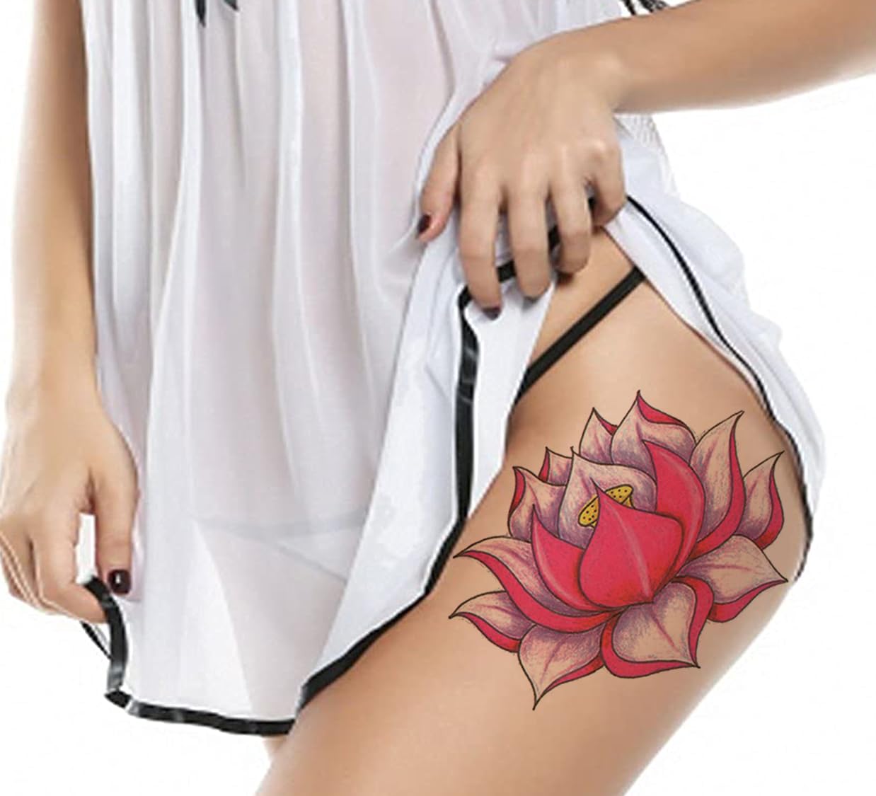 3D Temporary Tattoo Stickers for Men & Women - Waterproof Fake Tattoos with Flowers, Butterflies, Stars & Angel Designs (21x15cm) - Perfect for Parties, Halloween, Cosplay & Honeymoon