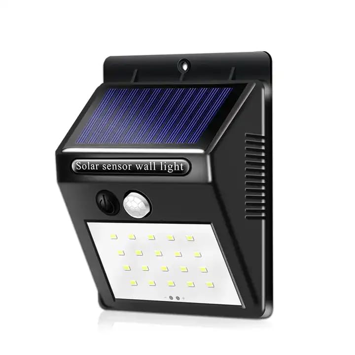 ASGTRADE 1 Pack Solar Motion Sensor Lights Outdoor - 20 LED Wireless Solar Security Lights with IP55 Waterproof, 1 Lighting Mode - Solar Powered Wall Lights for Front Door, Backyard, Garage, Deck, Pathway & Garden | Ideal for Home Security & Nighttime Illumination