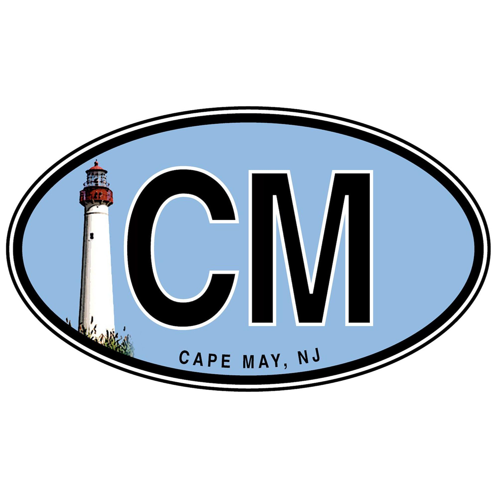 Cape May Euro Oval Sticker - Waterproof Vinyl Car Bumper Decal for Cars, Trucks, Laptops - Perfect for Travel Enthusiasts & Road Trip Adventures