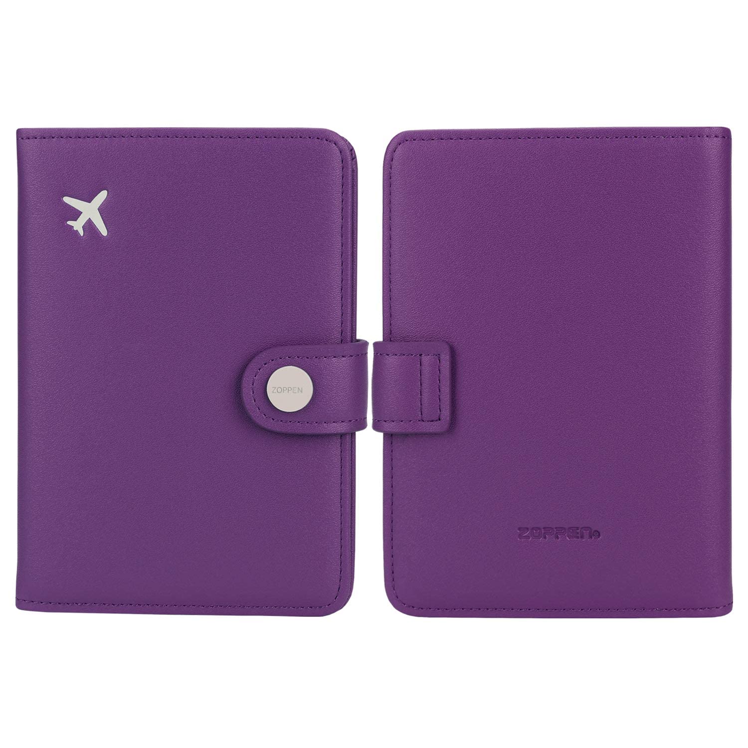 ZOPPEN RFID Blocking Passport Holder for Women - Travel Wallet Cover with Document Organizer, Lilac Purple | Perfect for Airports, Vacations & International Trips