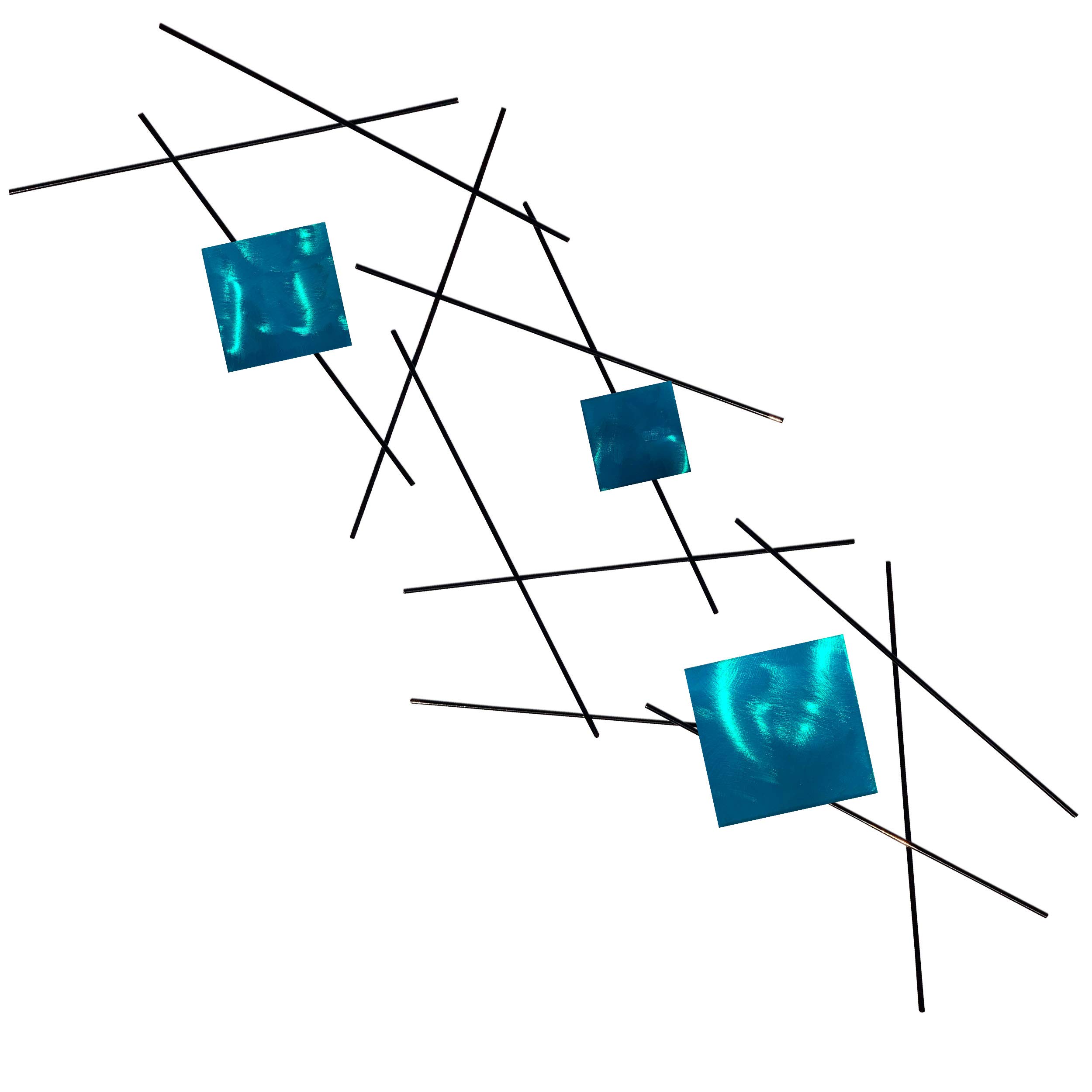 Vintage Metal Pickup Sticks Wall Decor - Candy Teal Retro Game Room & Bar Decor for Home, Office, or Man Cave