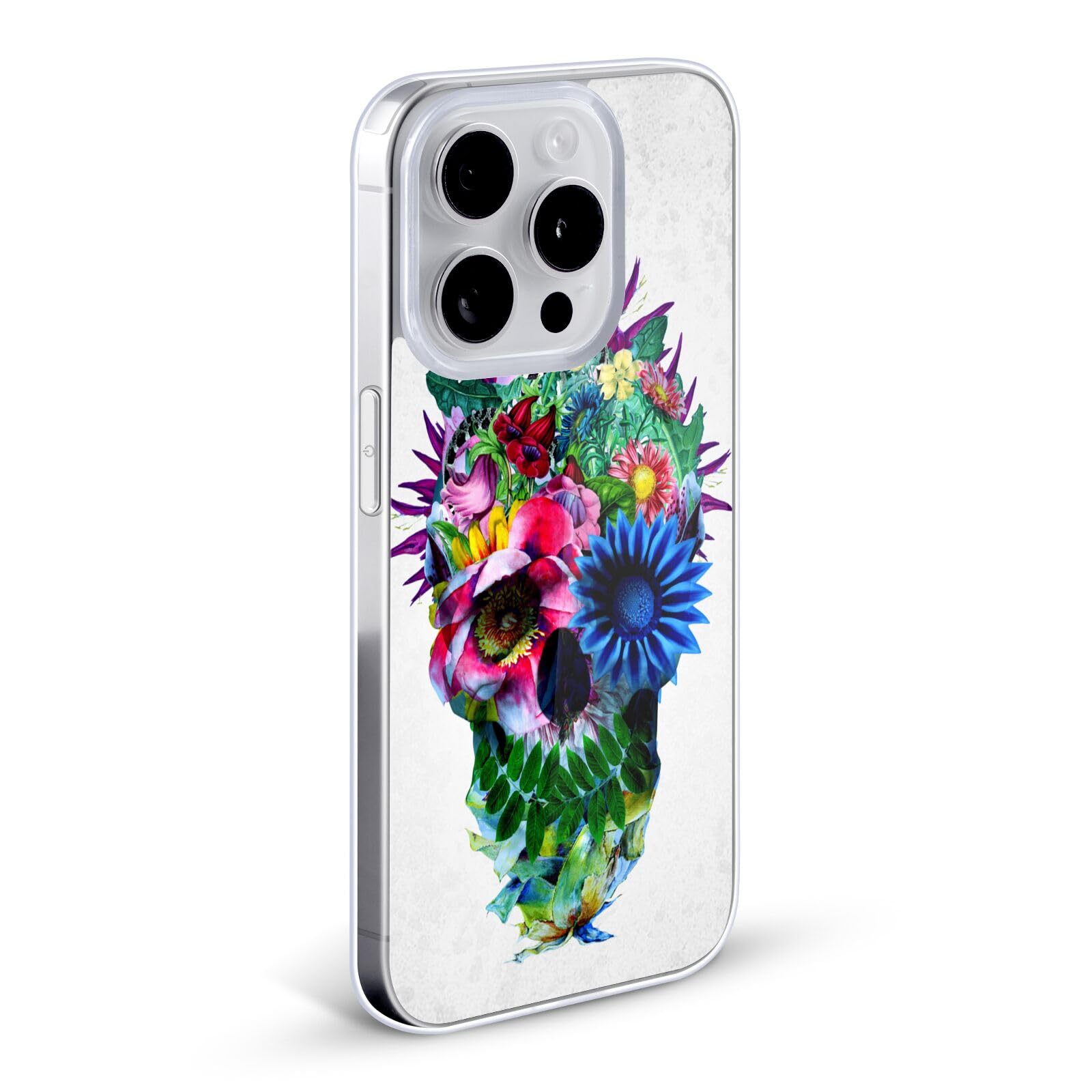 Officially Licensed Riza Peker Floral Skulls iPhone 12 Pro Max Case - Soft Gel Phone Cover for Women, Shockproof & Slim Design - Perfect for Daily Use, Work, and Travel Protection