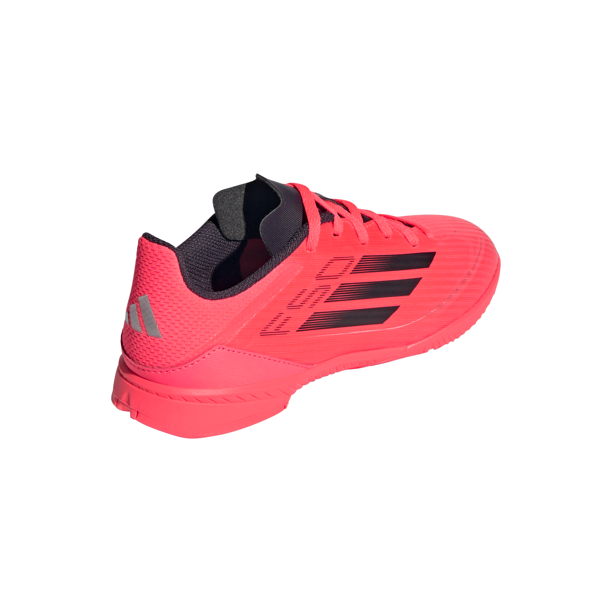 Adidas F50 League Indoor Junior Football Shoes - Turbo/Aurora Black/Platinum Metallic | Youth Soccer Cleats for Boys & Girls | Perfect for Indoor Training & Matches