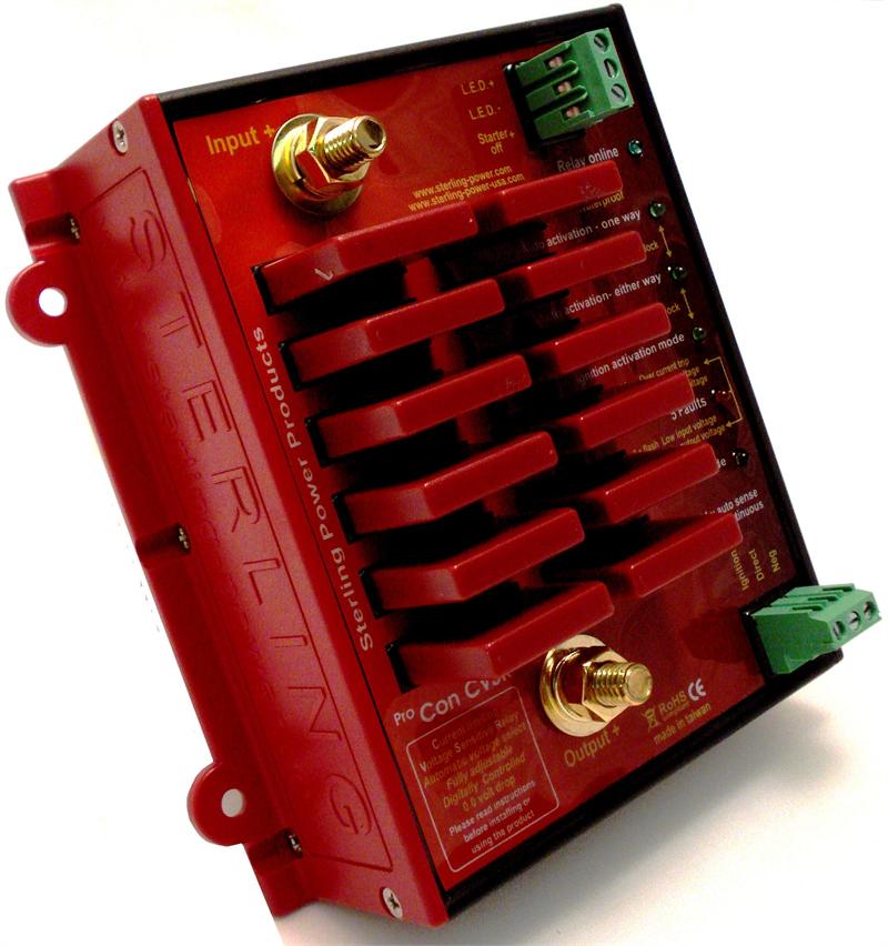 Sterling Power ProConnect CVSR 140A Current Limiting Voltage Sensitive Relay - 12V/24V Auto-Sensing for RVs, Boats & Off-Grid Power Systems - Perfect for Dual Battery Setup & Solar Charging Protection