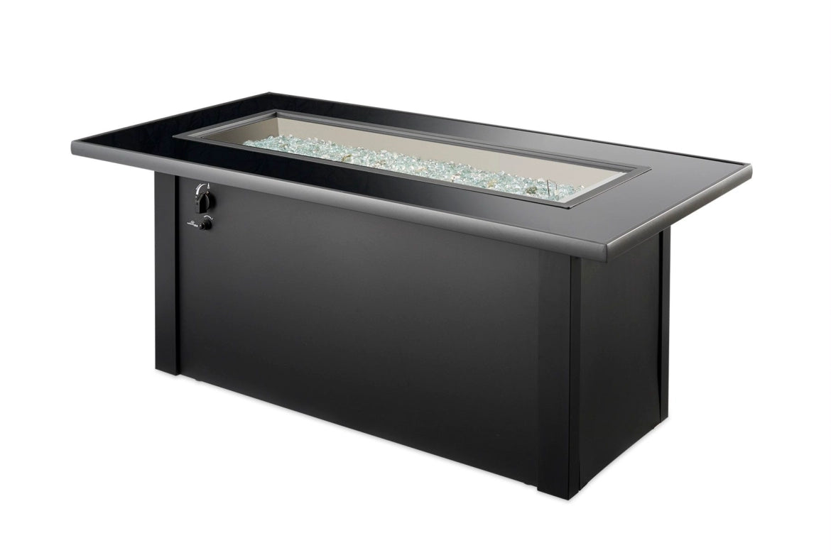Monte Carlo Linear Gas Fire Pit Table - Outdoor Patio Heater with Modern Design for Backyard, Deck, and Garden Gatherings