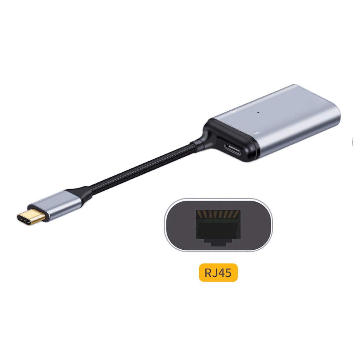 Fast USB-C to Gigabit Ethernet Adapter with PD Power Port - 1000Mbps LAN Network Dongle for MacBook, iPad Pro, Chromebook - Perfect for Home Office, Online Gaming & Video Conferencing