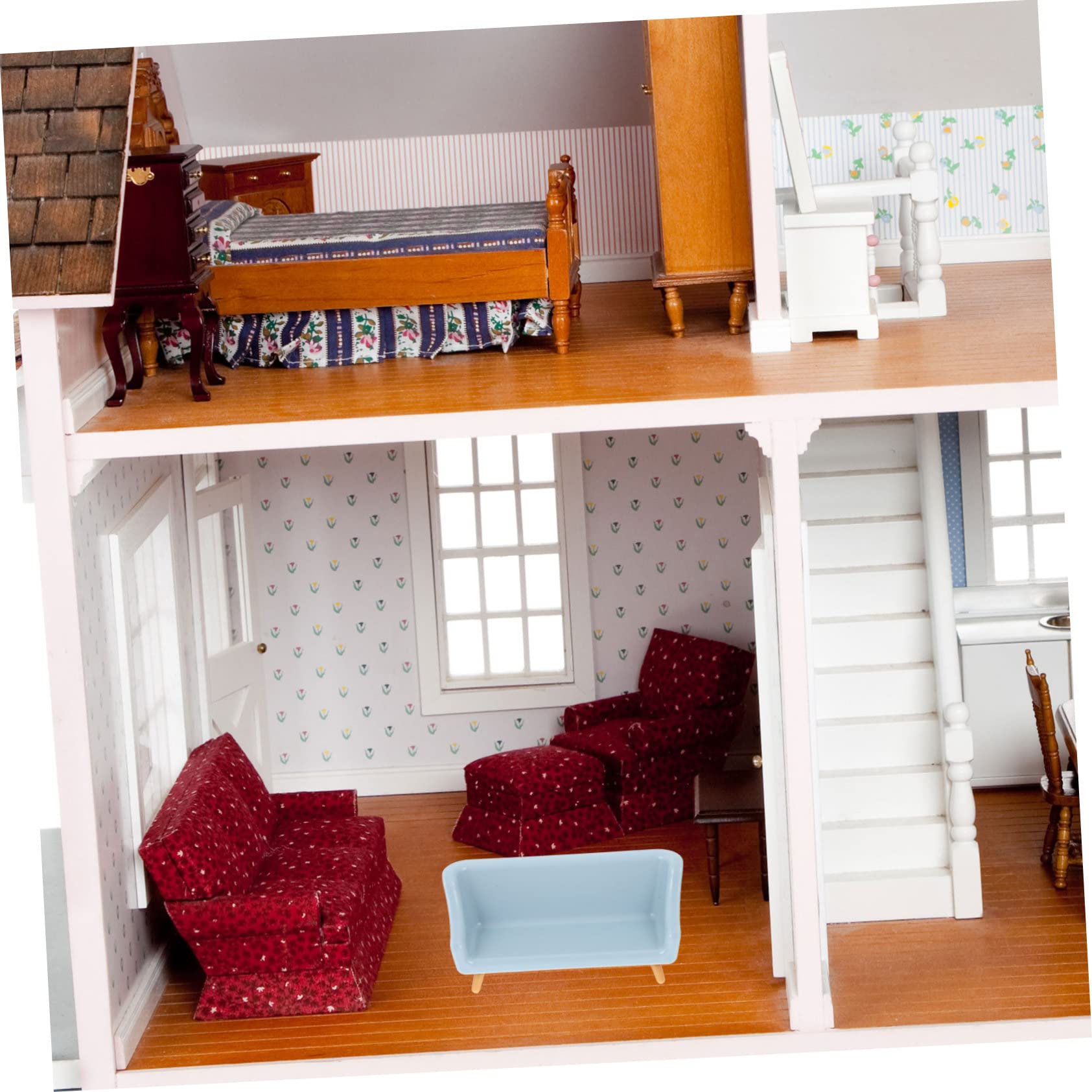 Mini Dollhouse Couch for Kids - Plastic Toy Sofa Furniture for Doll House, Miniature Home Decor & Playroom Accessories - Perfect for Pretend Play, Dollhouse Scenes & Kids' Imaginative Playtime