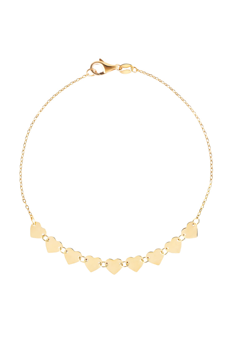 Ouf! Mini Love Hearts Bracelet - Dainty Adjustable Charm Bracelet for Women & Girls | Perfect Gift for Valentine's Day, Anniversary & Everyday Wear