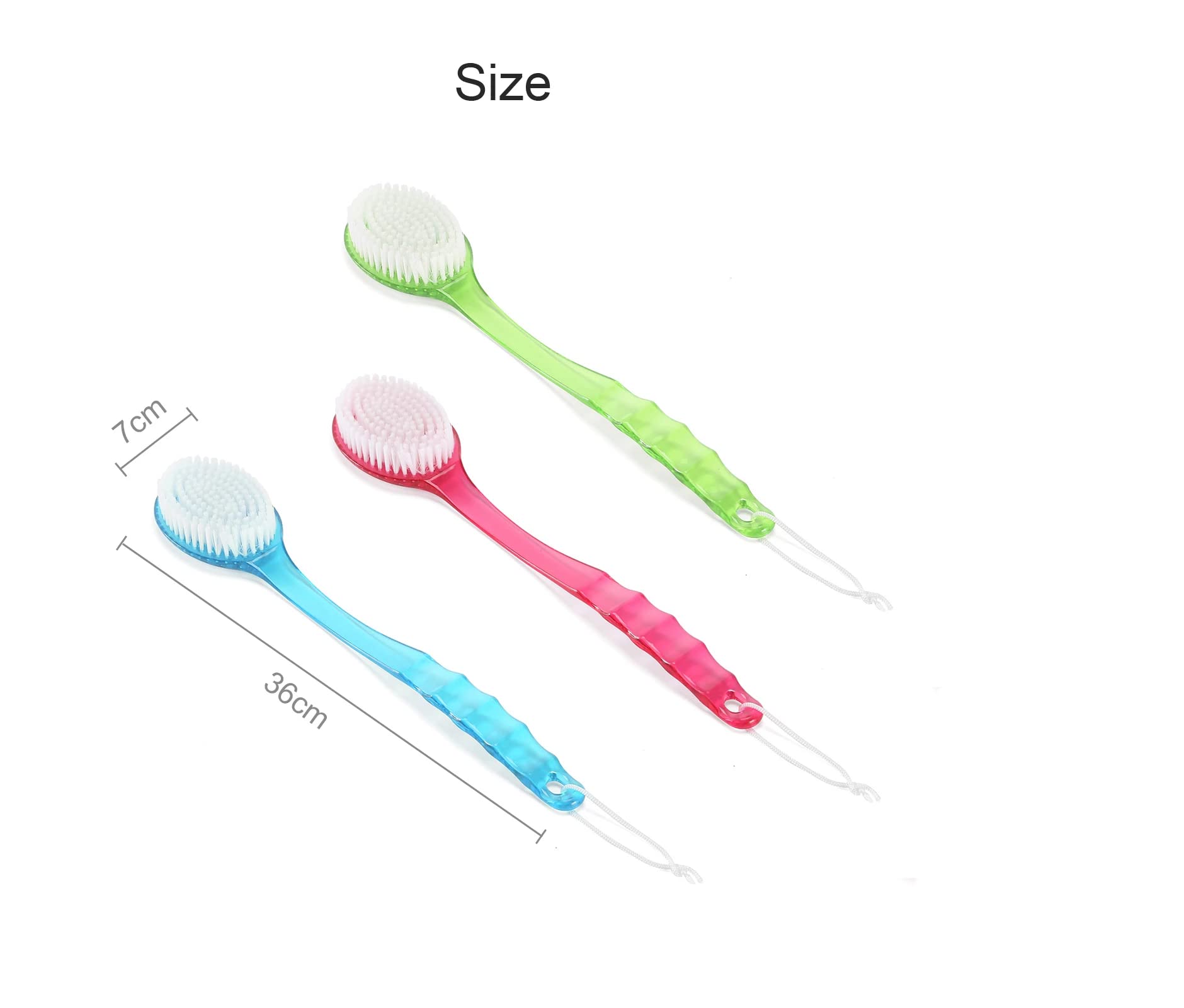 Majik Long Handle Back Body Scrub Brush with Loofah - Exfoliating Bath Brush for Deep Cleansing, Spa & Foot Massage - Perfect for Men & Women - Ideal for Shower, Bath & Self-Care Routines