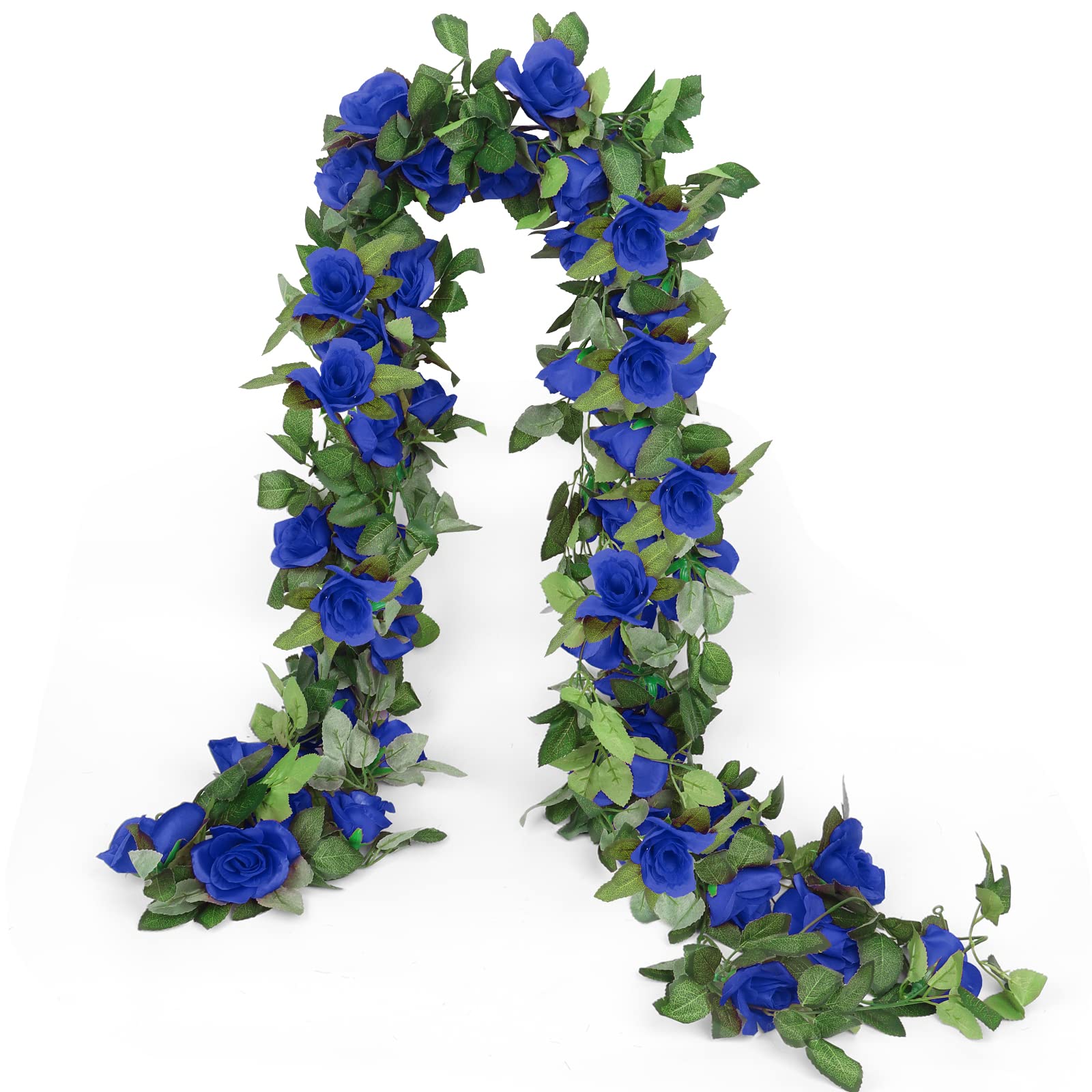 3PCS 7.22Ft Artificial Silk Rose Vine Garland - Blue Hanging Flowers for Wedding, Baby Shower, Home & Outdoor Decor - Perfect for Party, Garden, and Indoor Decoration