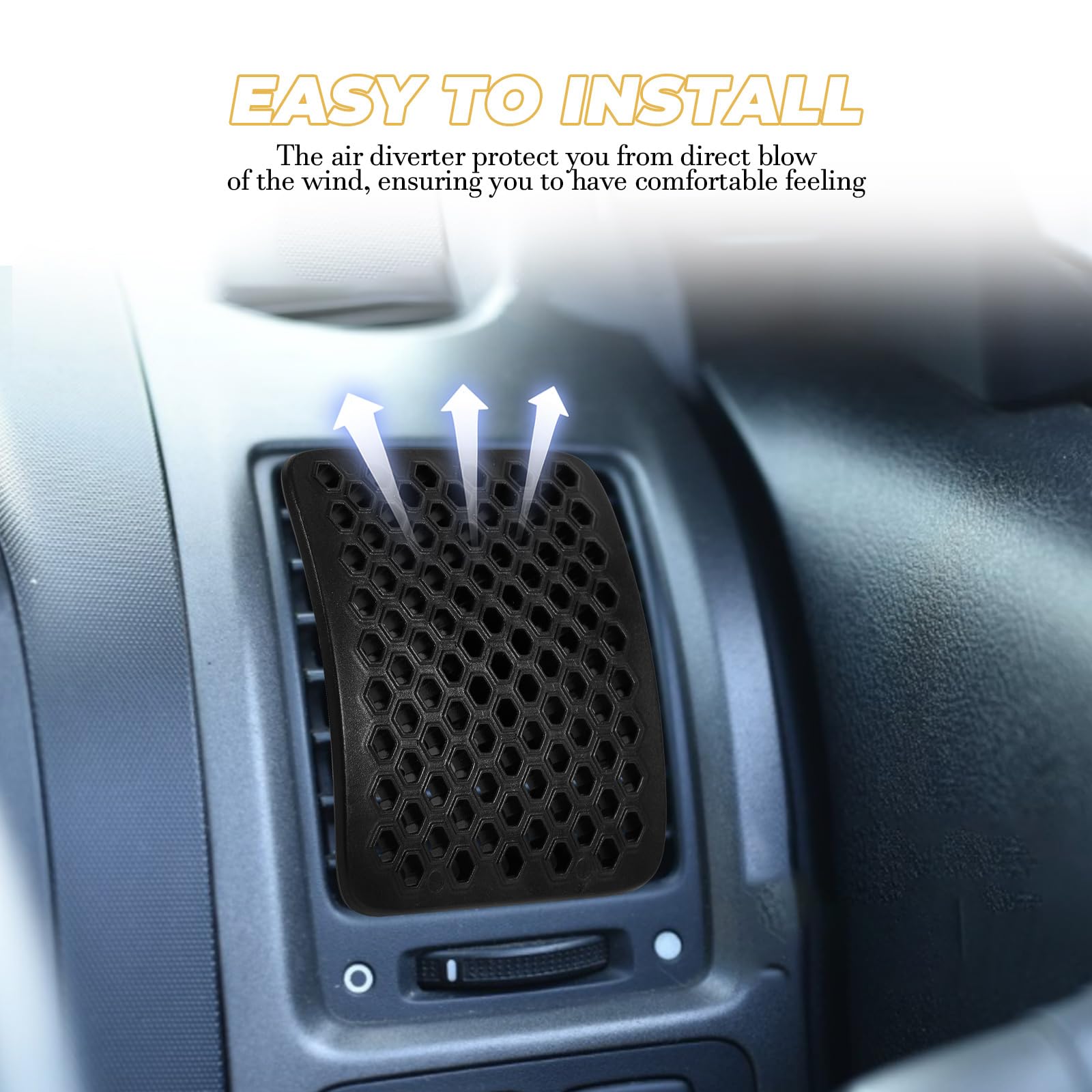 HEALLILY Car AC Vent Deflector - Windshield Wind Diverter & Air Conditioner Baffle for Improved Airflow - Perfect for Summer Driving & Long Road Trips