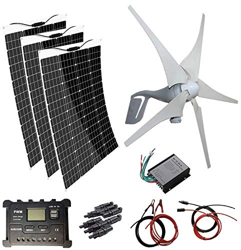 3PCS Solar Panel+400W Wind Turbine