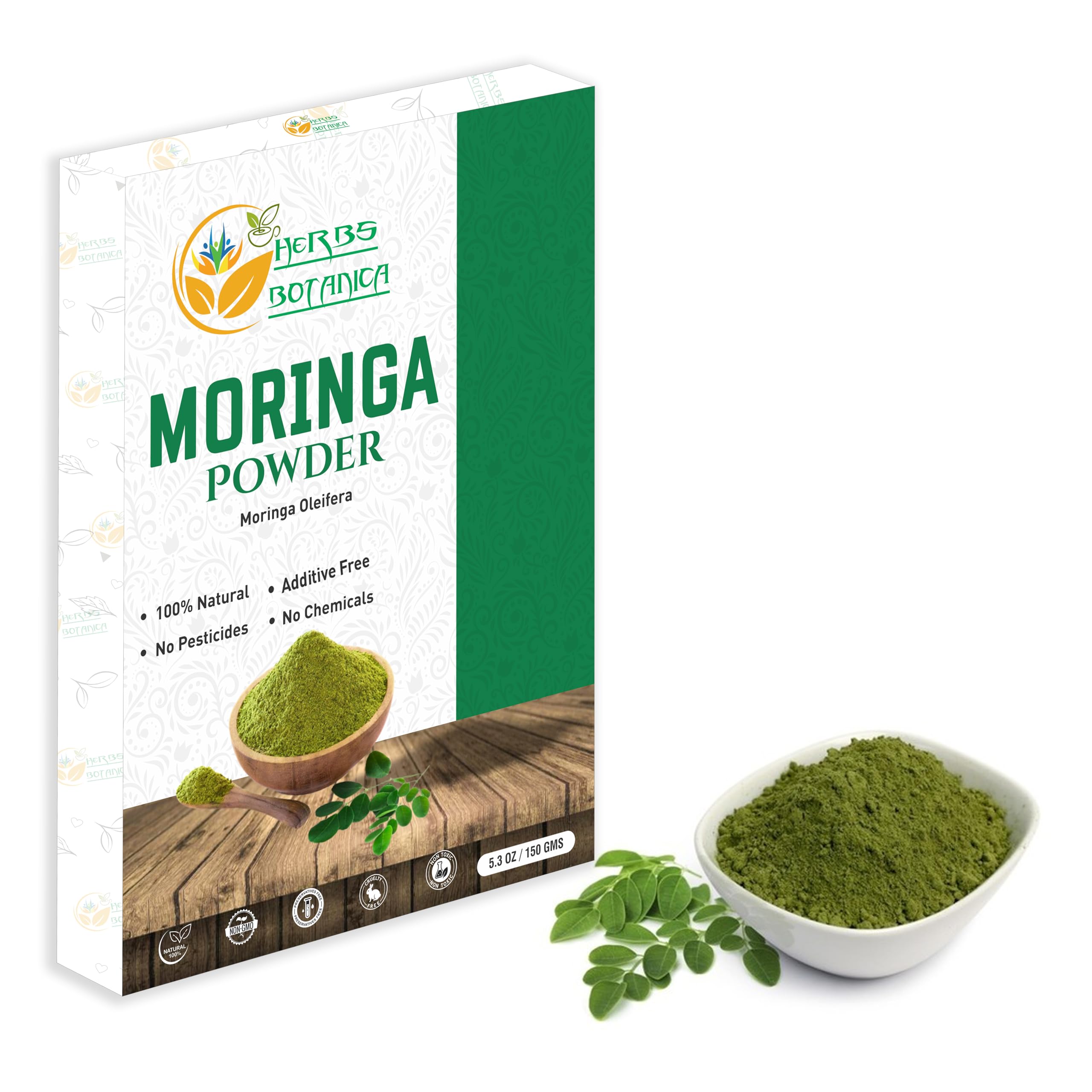 Premium Organic Moringa Oleifera Leaf Powder - 100% Pure Indian Superfood (5.3oz) | Rich in Vitamins & Antioxidants | Boost Immunity & Energy | Perfect for Smoothies, Teas & Healthy Morning Drinks