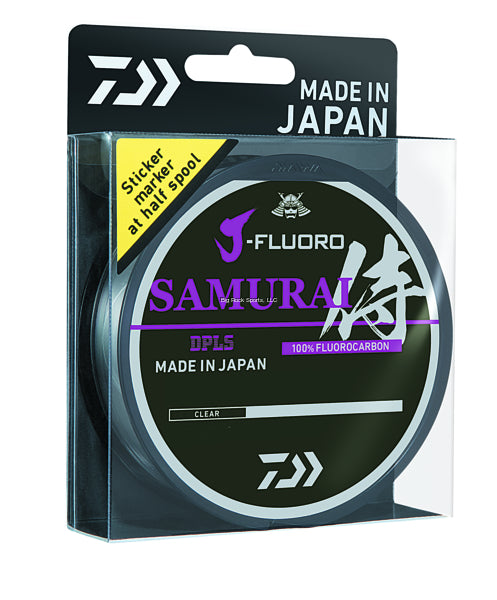 Daiwa J Fluoro Samurai Fluorocarbon Fishing Line - High Sensitivity Low Visibility Leader for Bass Trout Saltwater Freshwater Fishing