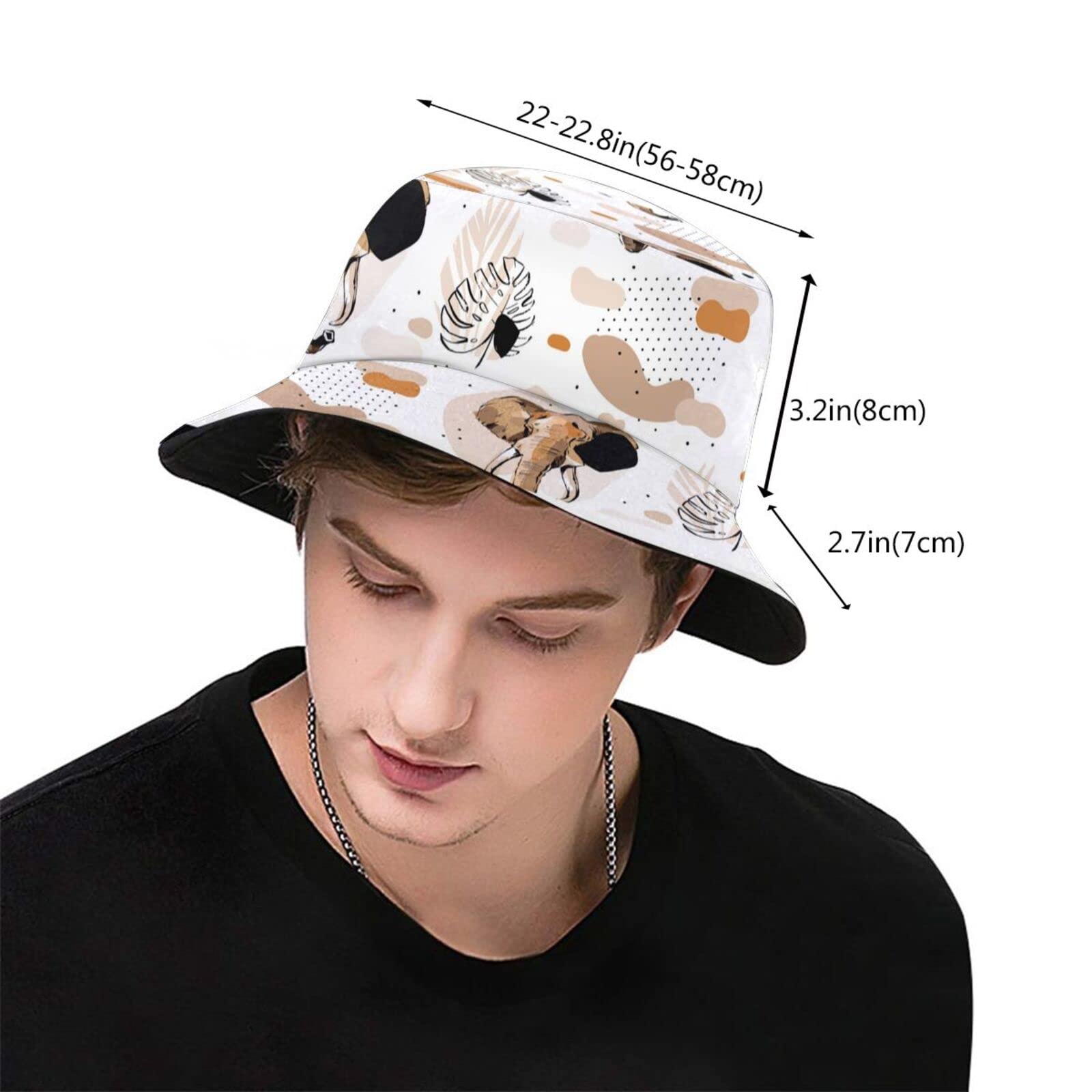 Stylish Ethnic Elephant Print Bucket Hat - Sun Protection Fisherman Hat for Women & Men - Perfect for Beach, Travel, and Outdoor Activities