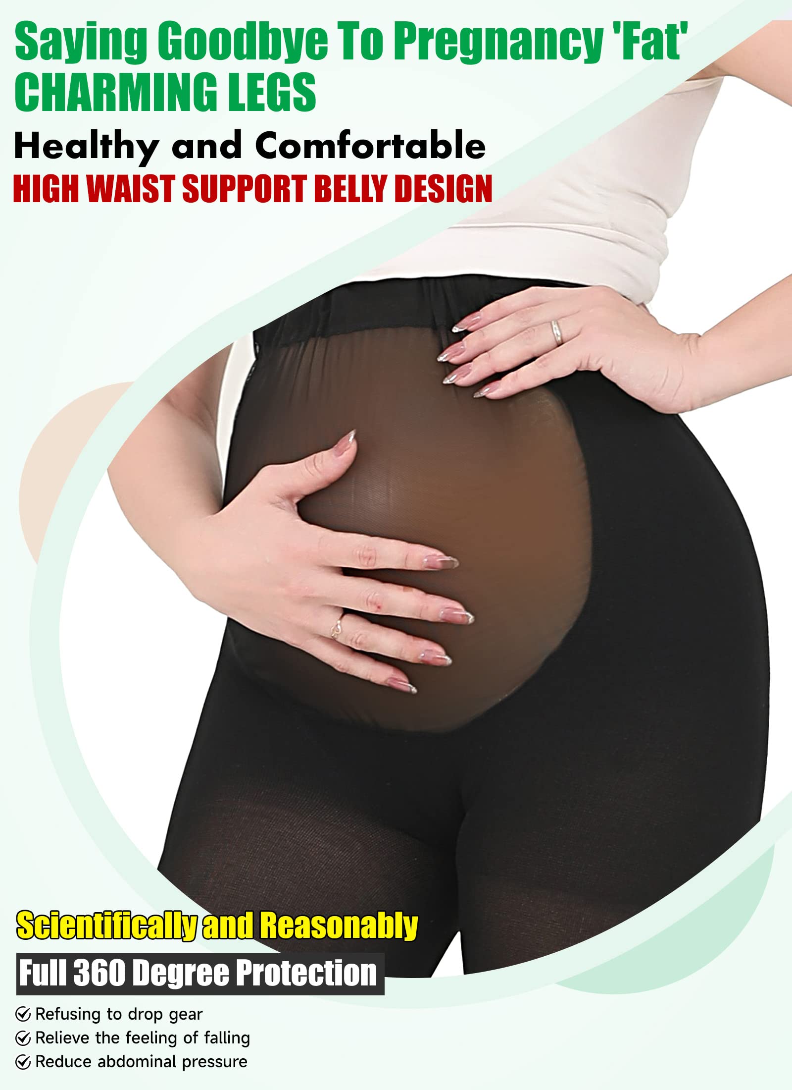 MGANG Maternity Compression Tights - 20-30 mmHg Support for Swelling & Varicose Veins, Perfect for Pregnancy Comfort & Circulation