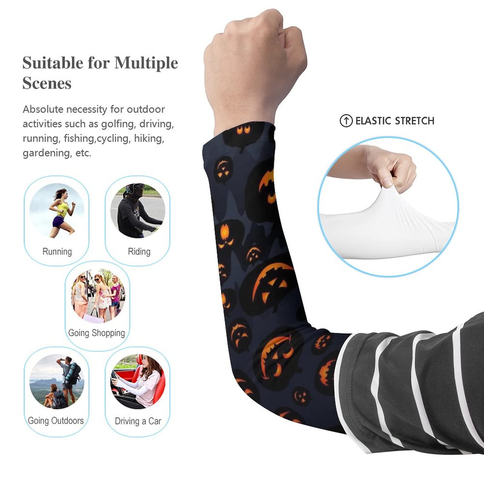 Cooling Sun Sleeves for Men & Women - UV Protection Arm Covers, Breathable Sports Compression Sleeves for Running, Cycling, Golf, Outdoor Activities