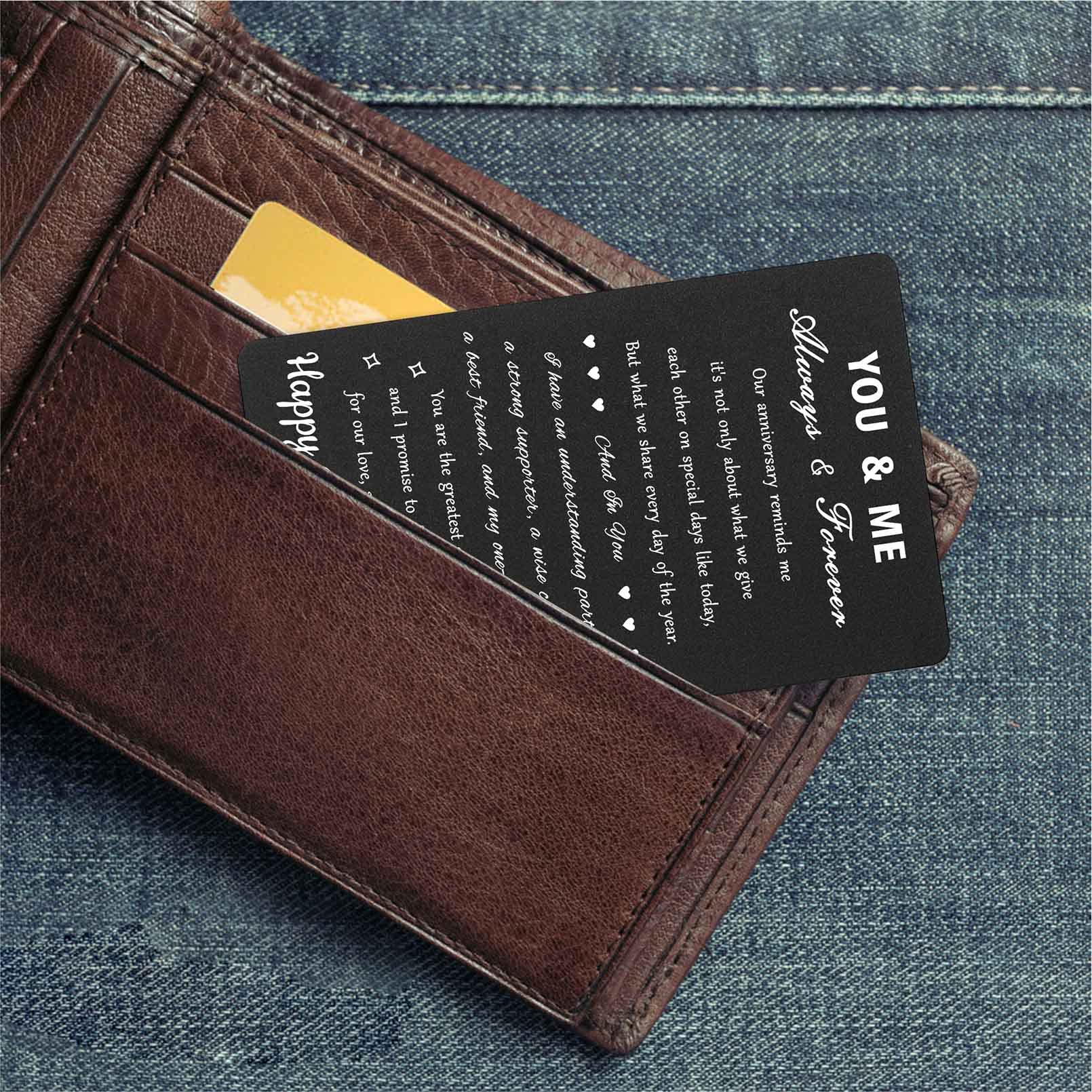 30th Anniversary Card for Men & Couples - Personalized Engraved Wallet Card Gift for 30 Year Wedding Anniversary - Perfect for Spouse, Husband, or Partner Celebration