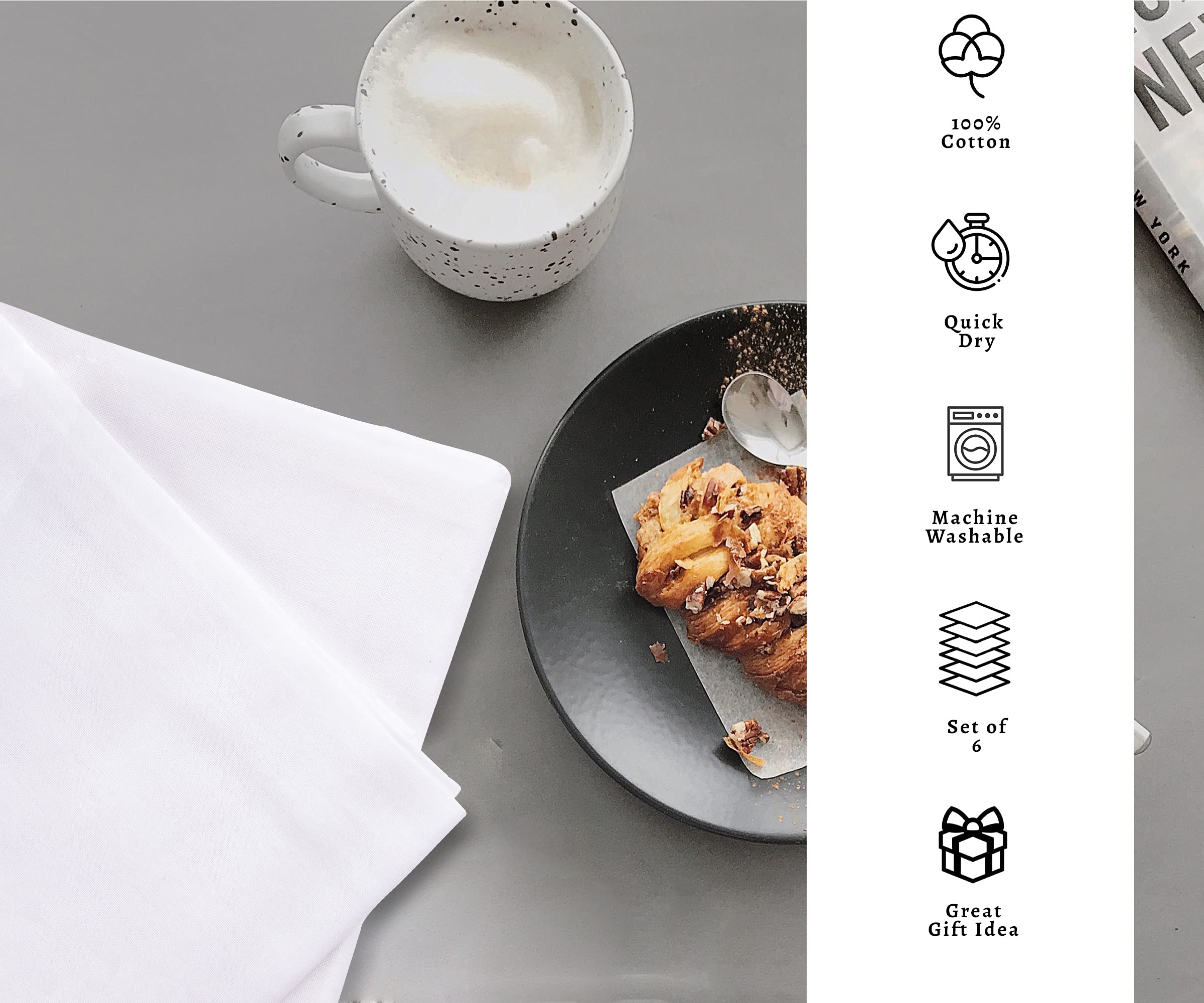 Premium 100% Cotton Flour Sack Kitchen Towels - Super Absorbent & Quick Dry Dish Towels for Cleaning & Drying (28x28 Inch, Set of 12) | Ideal for Cooking, Baking, Dishwashing & Home Decor