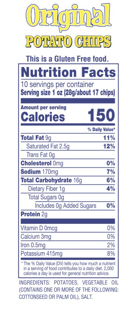 Better Made Original Potato Chips - Family Size 8 Pack (8 x 8.5-9 oz Bags) - Crispy, Crunchy, Gluten-Free Snacks Made from Fresh Potatoes - Perfect for Parties, Lunches & Family Gatherings - American-Made Snack Food