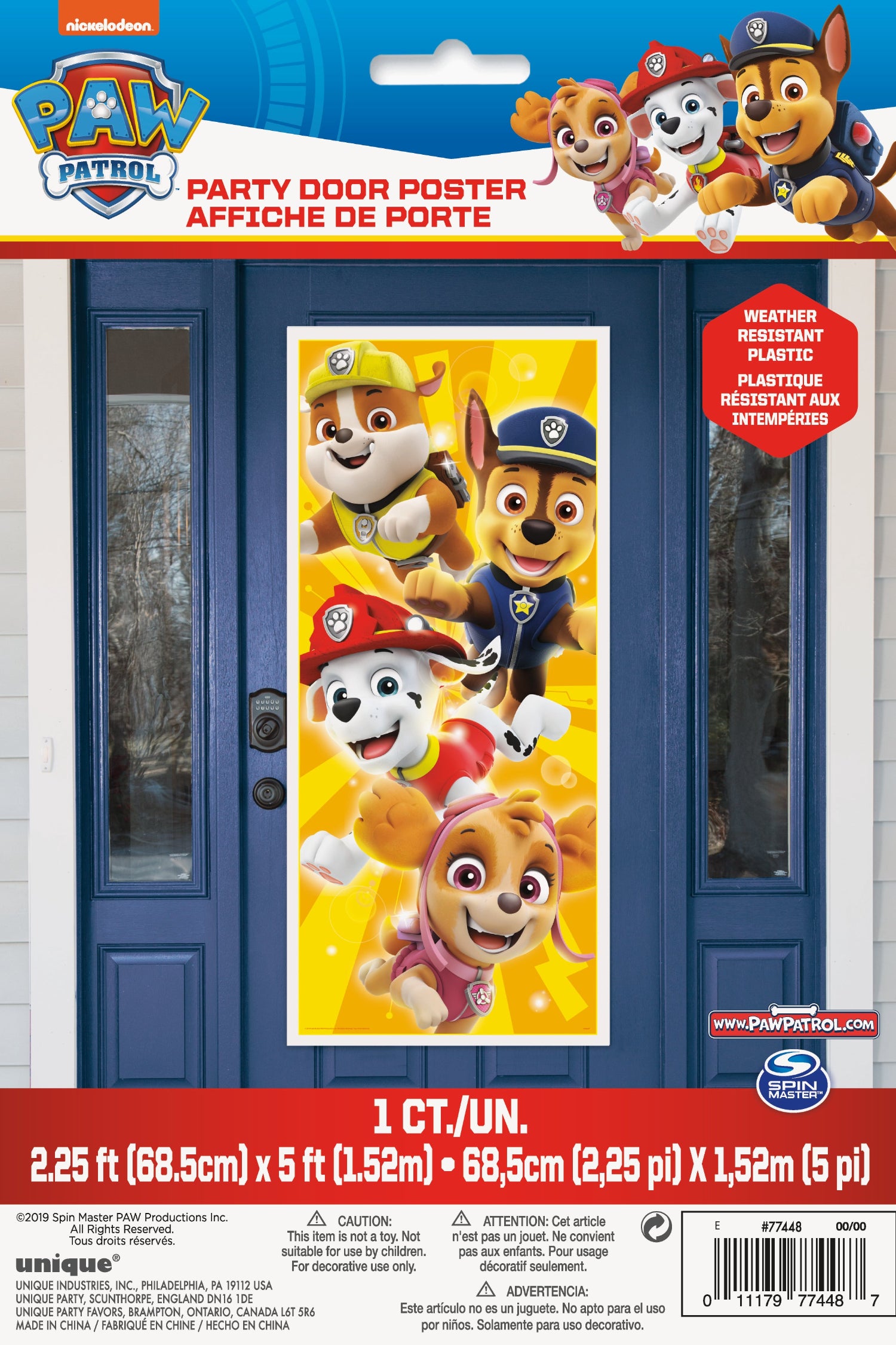 Paw Patrol Door Poster - 1 Count, Kids Room Decor, Birthday Party Decoration, Classroom Sign - Perfect for Bedrooms, Playrooms & Schools