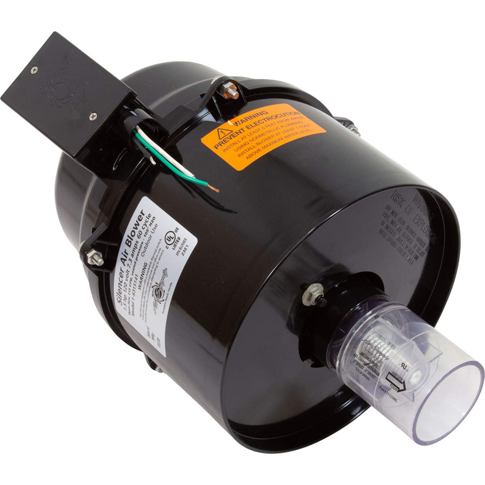1.5 HP 120V Portable Pool Spa Air Blower - 7 Amp Powerful Air Supply for Hot Tubs & Jacuzzis | Quiet Operation for Outdoor Relaxation & Hydrotherapy