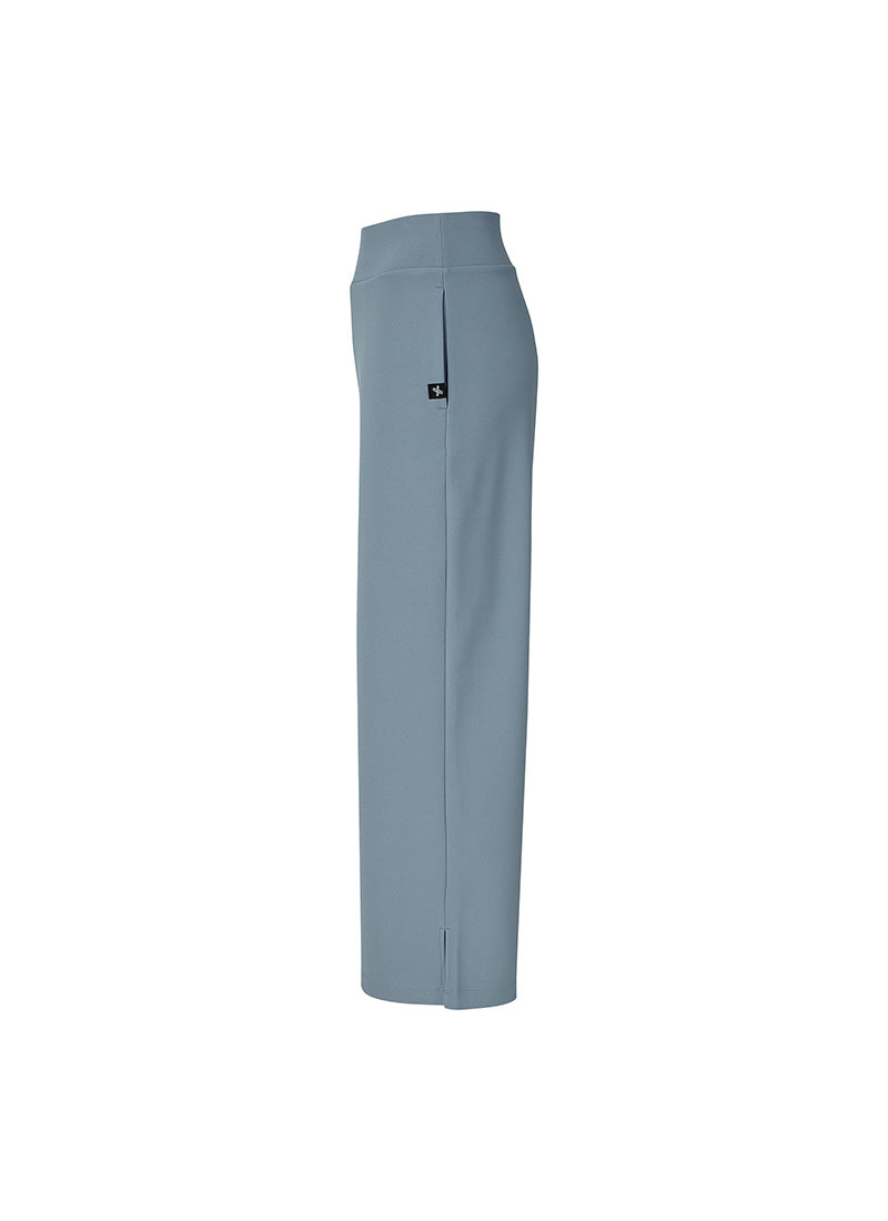 Free Motion Slit Wide Leg Pants for Women - Stretchy High Waist Palazzo Trousers for Yoga, Lounge & Casual Wear