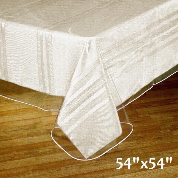 54x54 Inch Clear Vinyl Plastic Tablecloth - Waterproof & Stain-Resistant Table Cover for Dining, Parties, and Outdoor Events