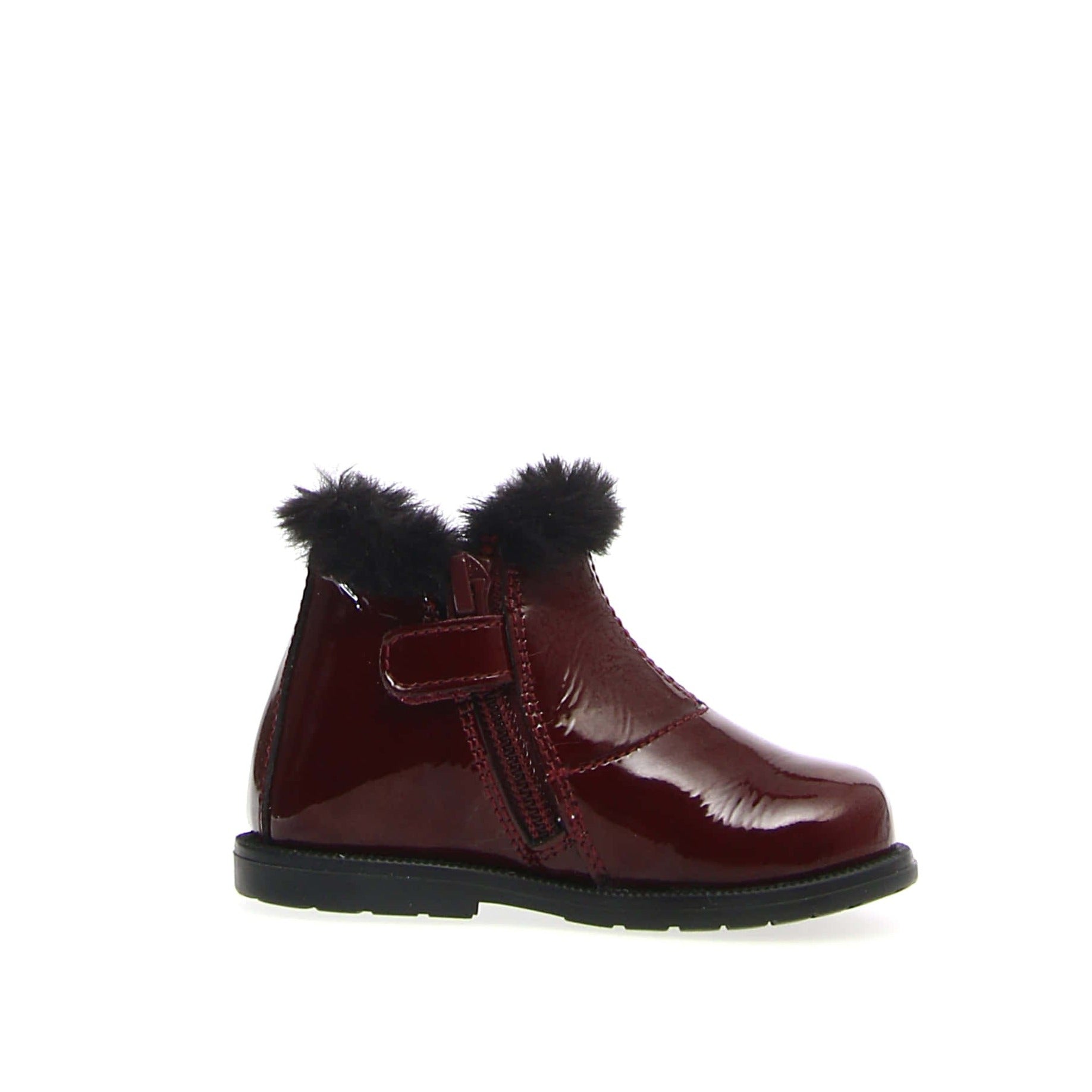 Falcotto Girls Winter Boots with Wooden Sole & Faux Fur Lining - Warm & Stylish Bordeaux Shoes for Toddlers & Kids - Perfect for Snow, Outdoor Play & Cold Weather