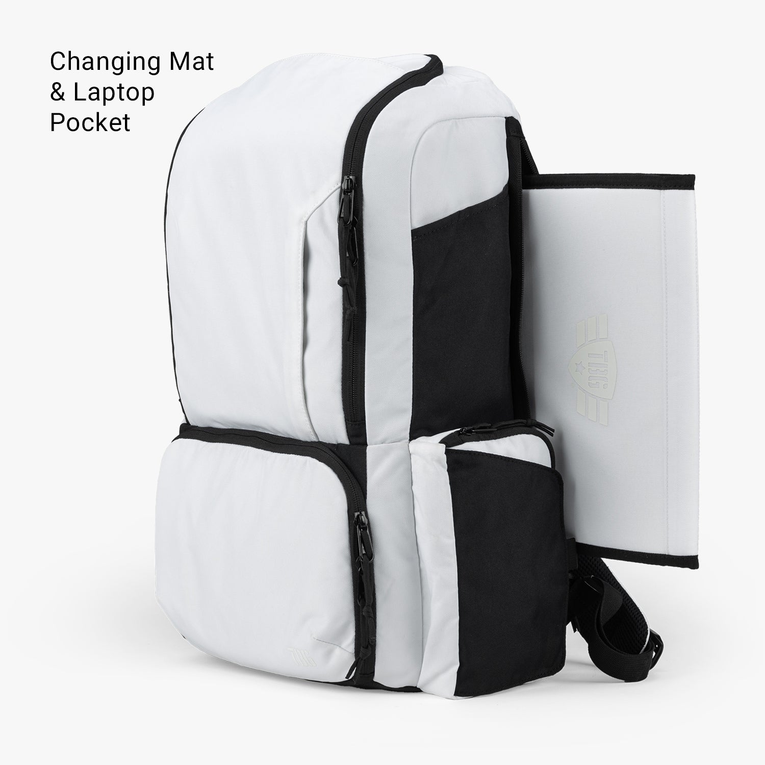 Premium Waterproof Expedition Diaper Bag - Arctic White | Stylish & Spacious Baby Essentials Organizer for Travel, Outings & Daily Use