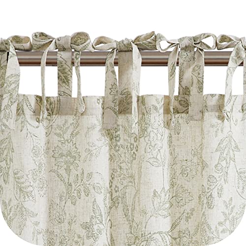 Tie Top Floral Sage on Beige