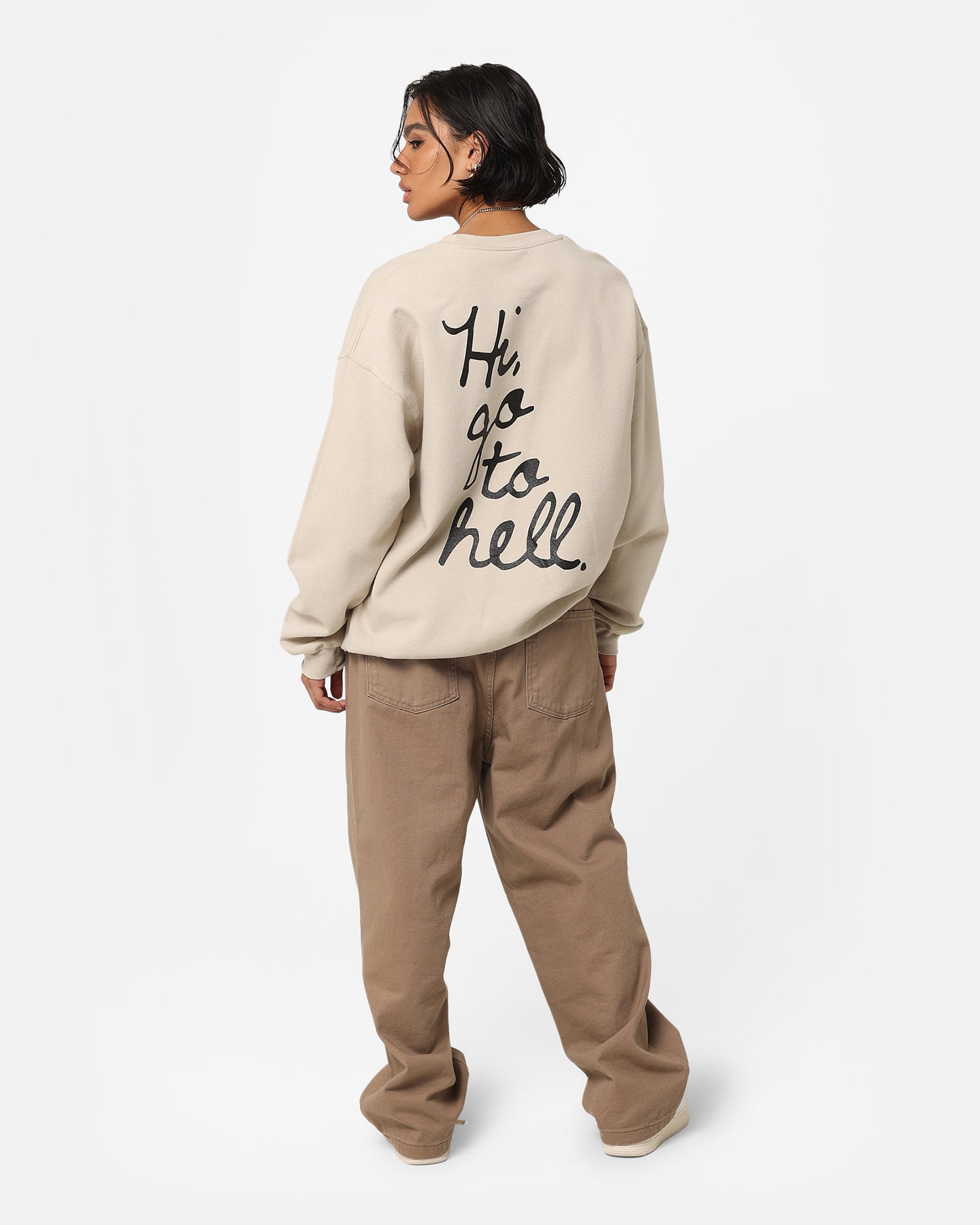 American Thrift X Daria Daria Vintage Poster Crewneck Sweatshirt - Stone Wash Cotton Unisex Pullover for Casual Wear & Street Style Fashion