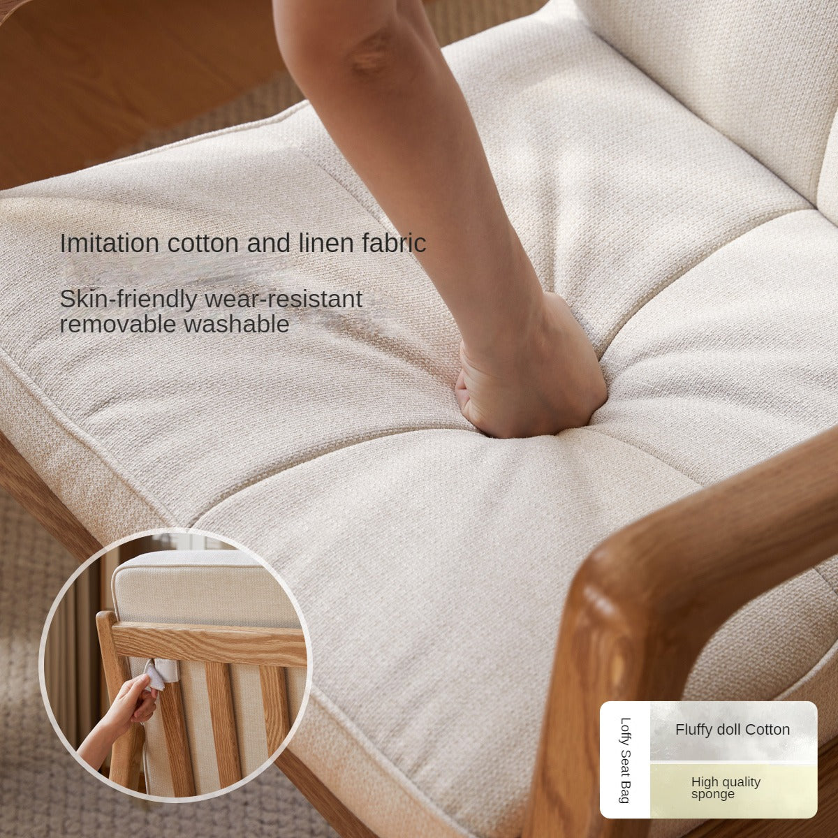 Ergonomic Oak Solid Wood Study Chair with Soft Padded Seat - Perfect for Home Office, Library & Reading Nook Comfort