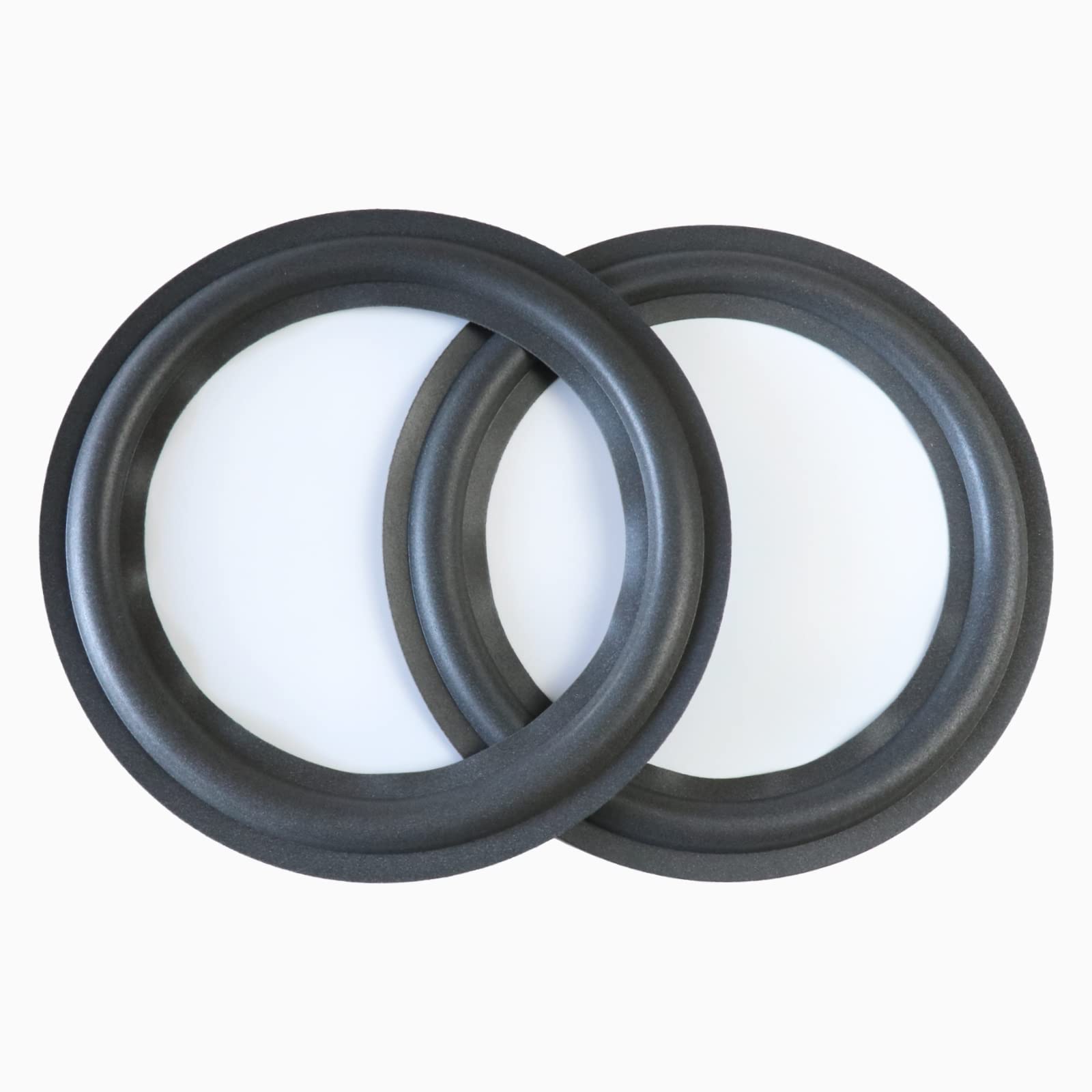 2PCS 6.5 Inch Black Rubber Foam Speaker Edge Surround Rings - Replacement Repair Kit for Woofer & DIY Audio Projects | Perfect for Home Theater, Car Audio & Studio Monitor Speaker Repairs