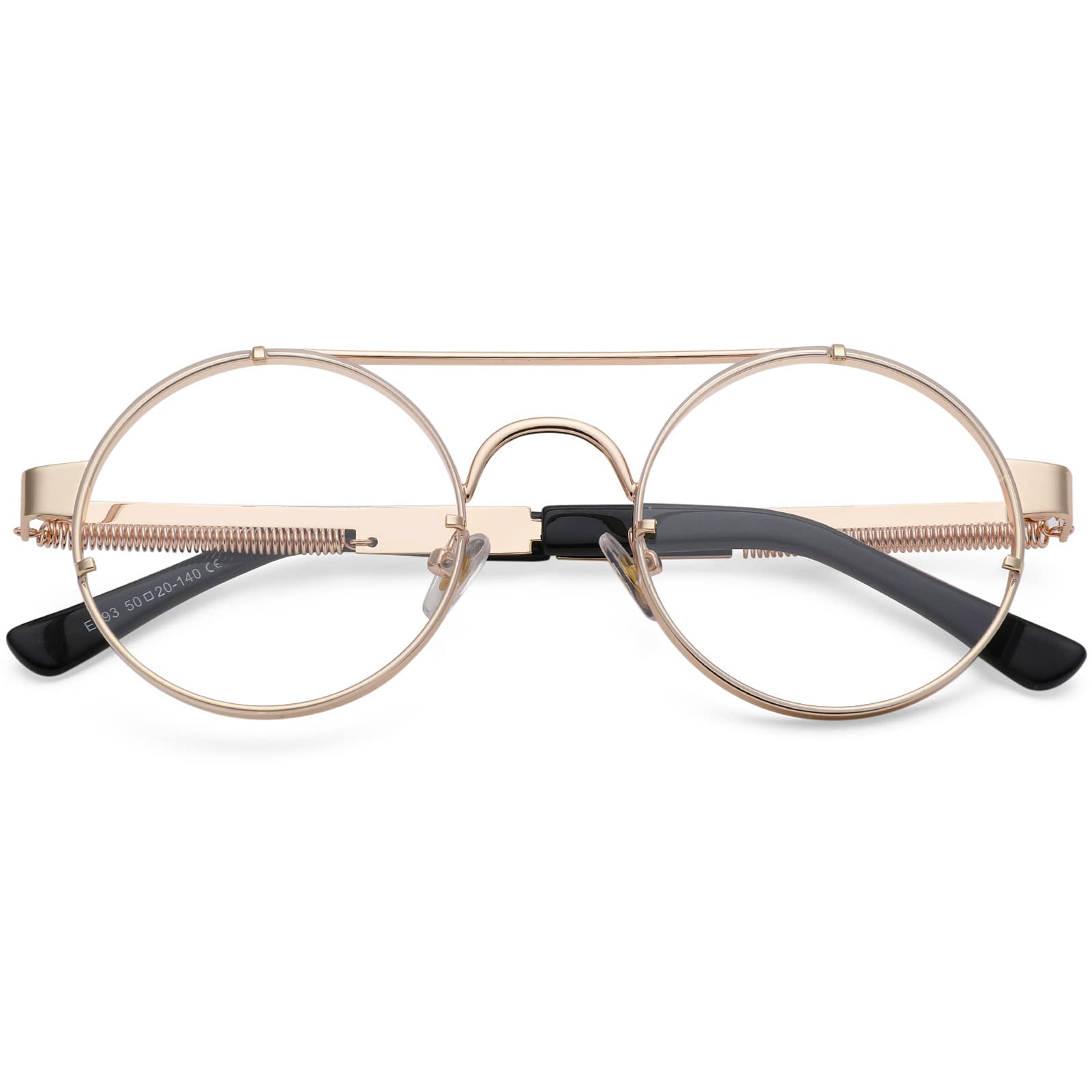 Vintage Steampunk Round Sunglasses for Women & Men - Retro Hippie Style Unisex Eyewear - Perfect for Costume Parties, Music Festivals & Everyday Fashion