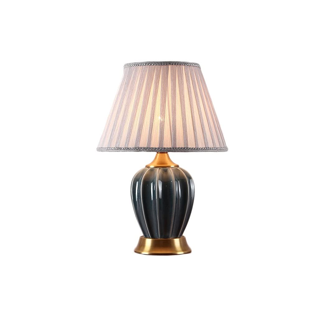 Modern Chinese Style Copper Ceramic Table Lamp - Minimalist Home Decor, Luxury Bedside Lamp for Bedroom & Living Room (Black) | Perfect for Reading, Relaxing & Creating Cozy Ambiance