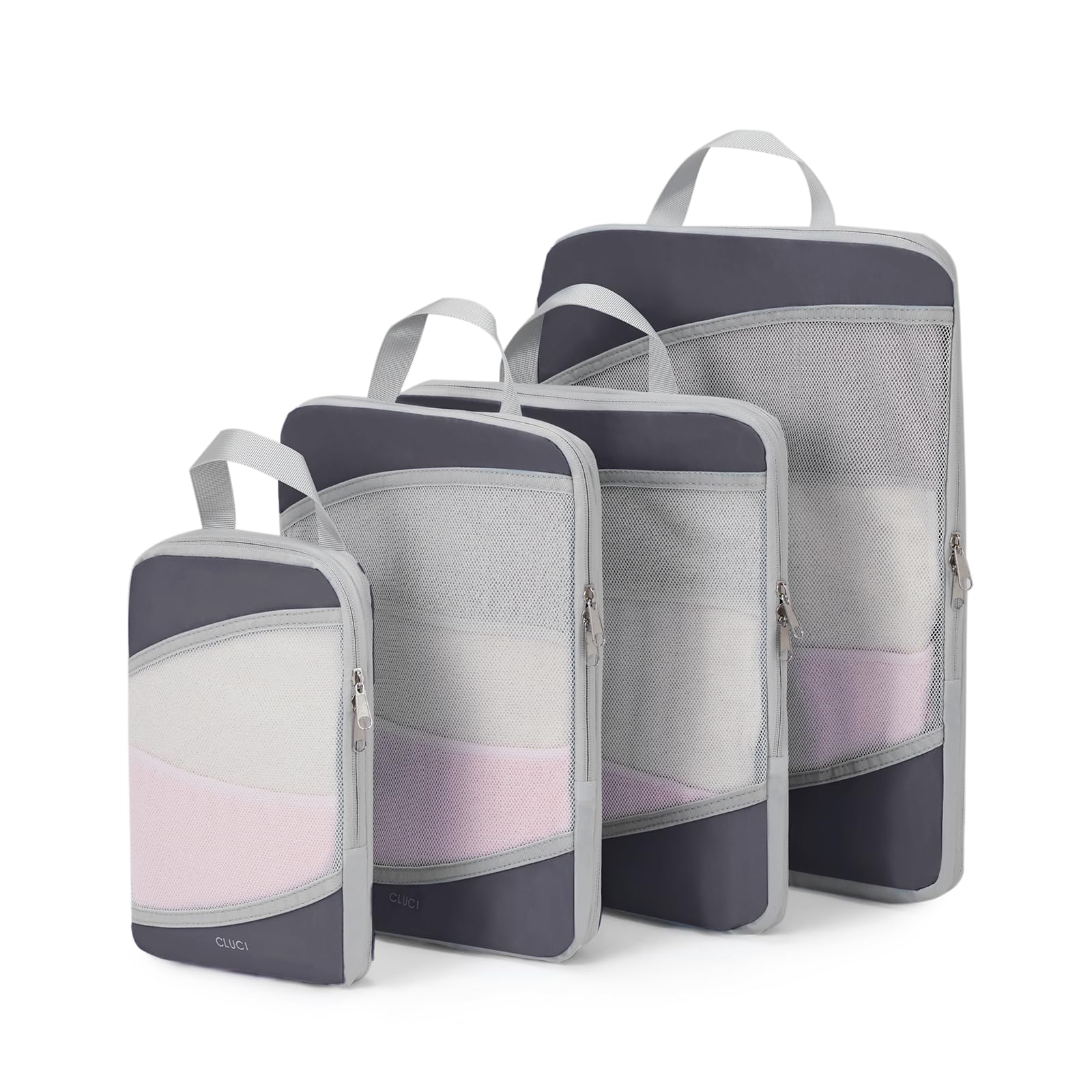 CLUCI 7-Piece/4-Piece Compression Packing Cubes Set - Travel Organizer Bags for Luggage, Space-Saving Travel Essentials - Perfect for Vacation, Business Trips & Backpacking