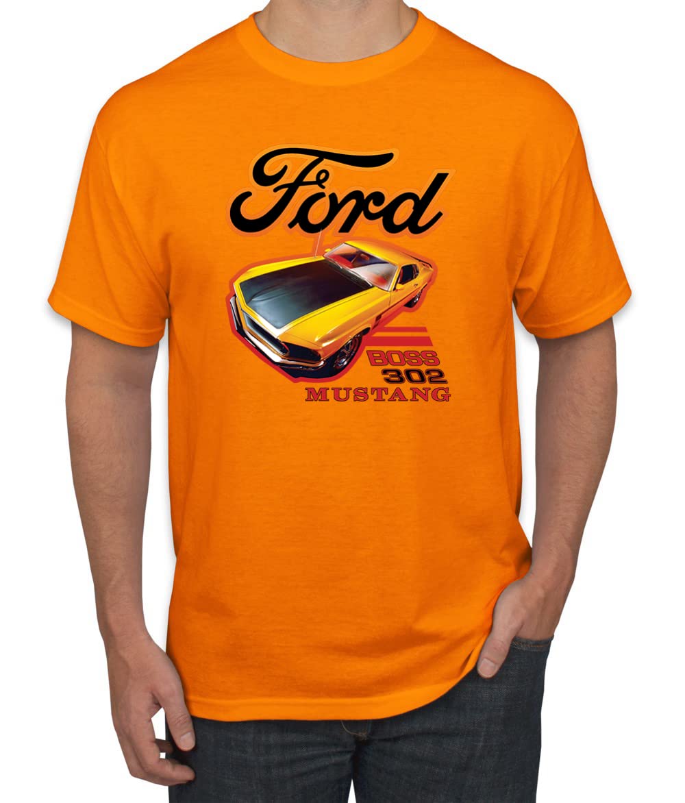 Ford Boss 302 Mustang Racing Classic Cars & Trucks Graphic T-Shirt for Men | Vintage Muscle Car Tee for Racing Fans & Automotive Enthusiasts
