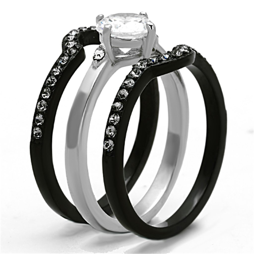 His & Her Wedding Ring Set - Stainless Steel & Titanium Bands for Couples - Anniversary Gift