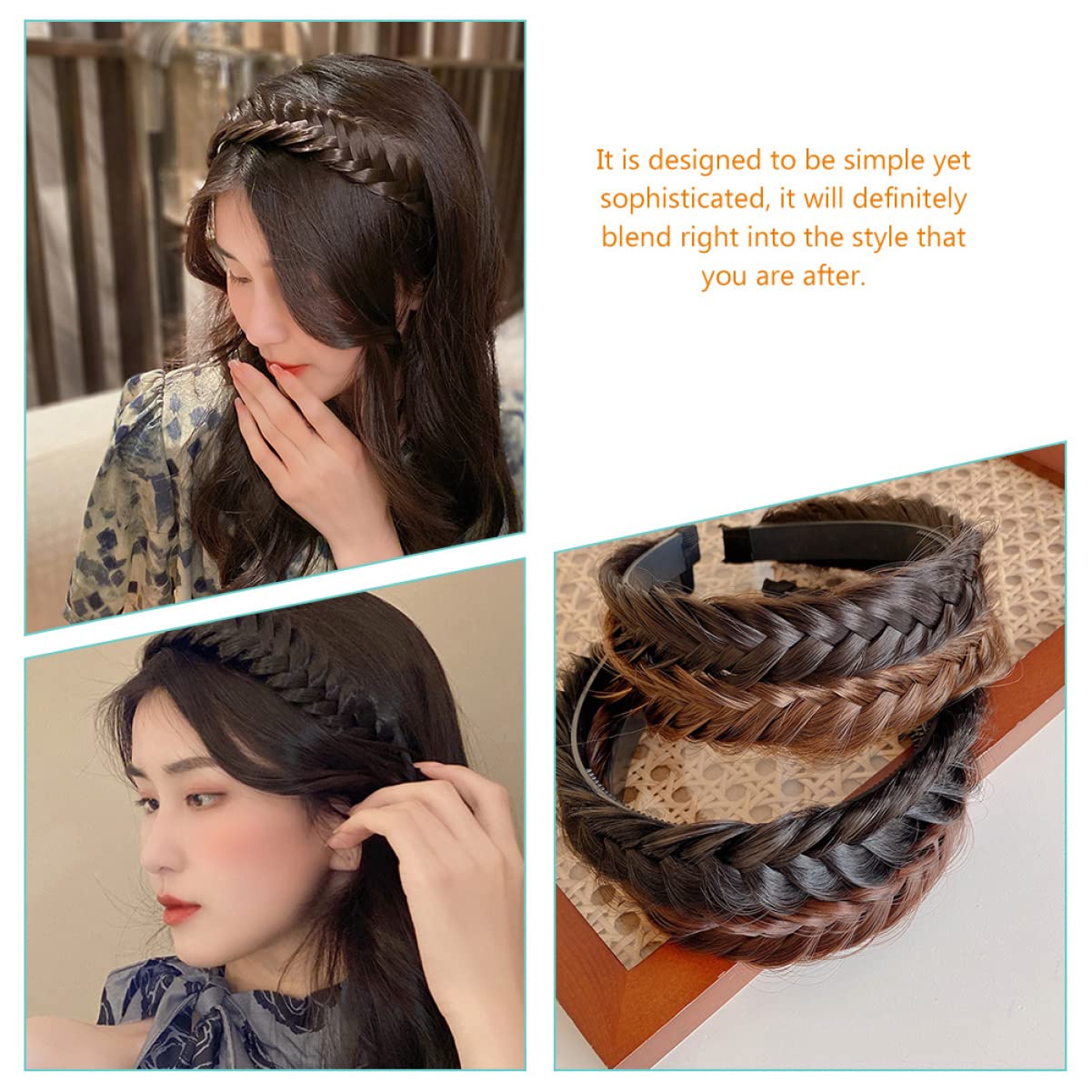LALAFINA 8 Pcs Wig Twist Headband - Toothed Hair Bands for Women & Girls, Banana Hair Claw Clips, Pink Wide Headbands, Brown Wig Tiara Comb - Perfect for Braiding, Styling, and Securing Wigs (Matte Finish)