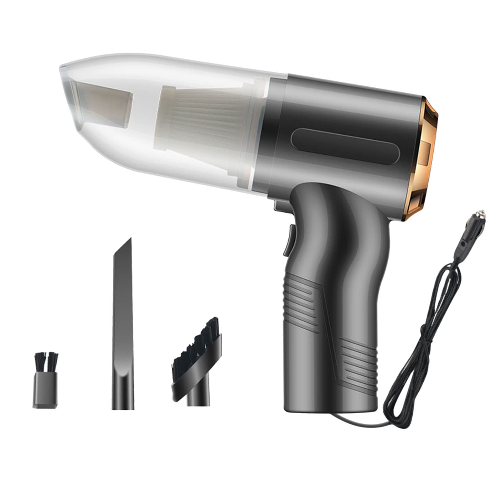 120W Portable Car Vacuum Cleaner - 10000Pa Powerful Handheld Mini Vacuum for Auto & Home, Wet/Dry Dual-Use with USB Charging (Gold) | Perfect for Car Detailing, Pet Hair Removal & Home Cleaning