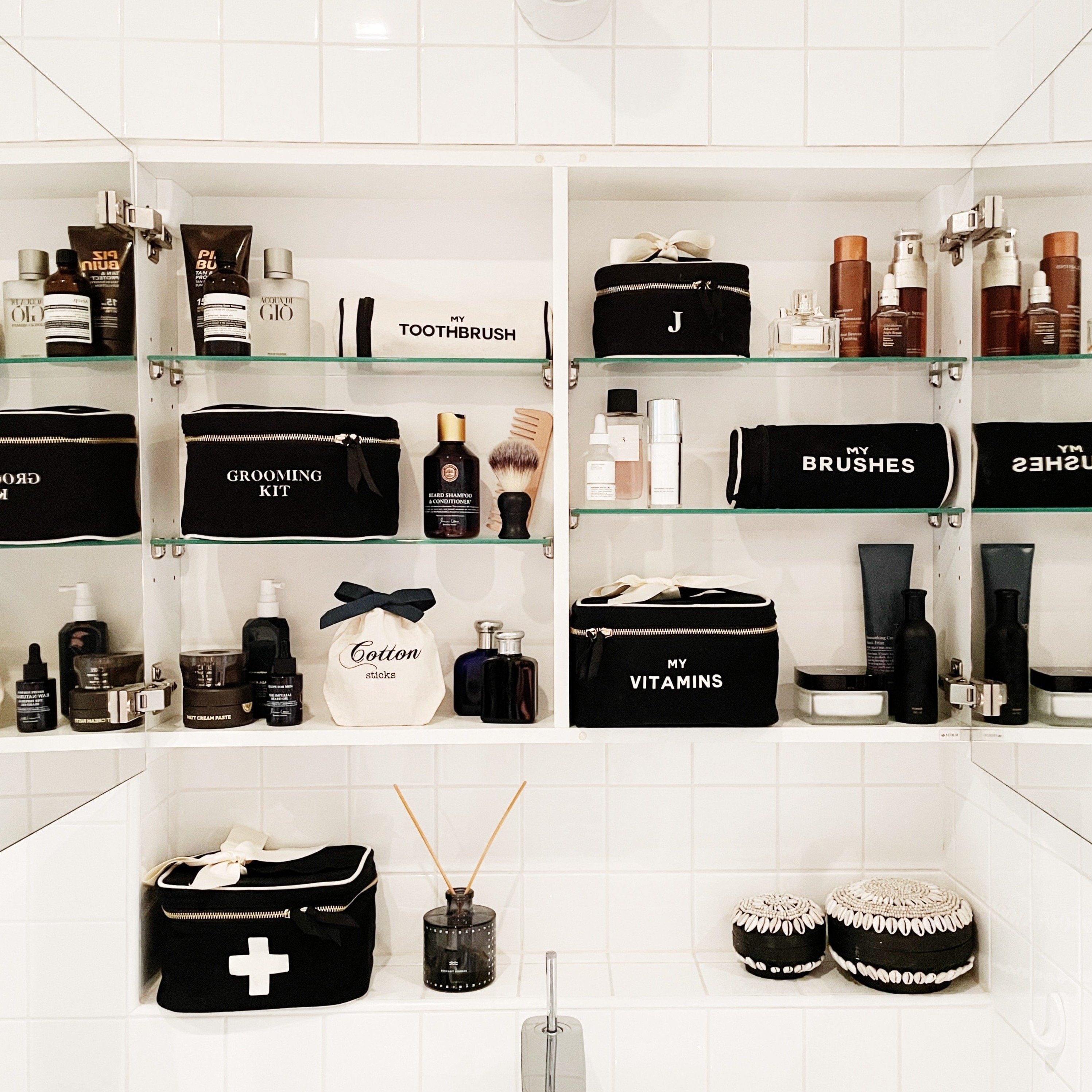 Premium Black Vitamin Storage & Travel Organizer Box - Perfect for Daily Supplements, Pills, and Medication on the Go
