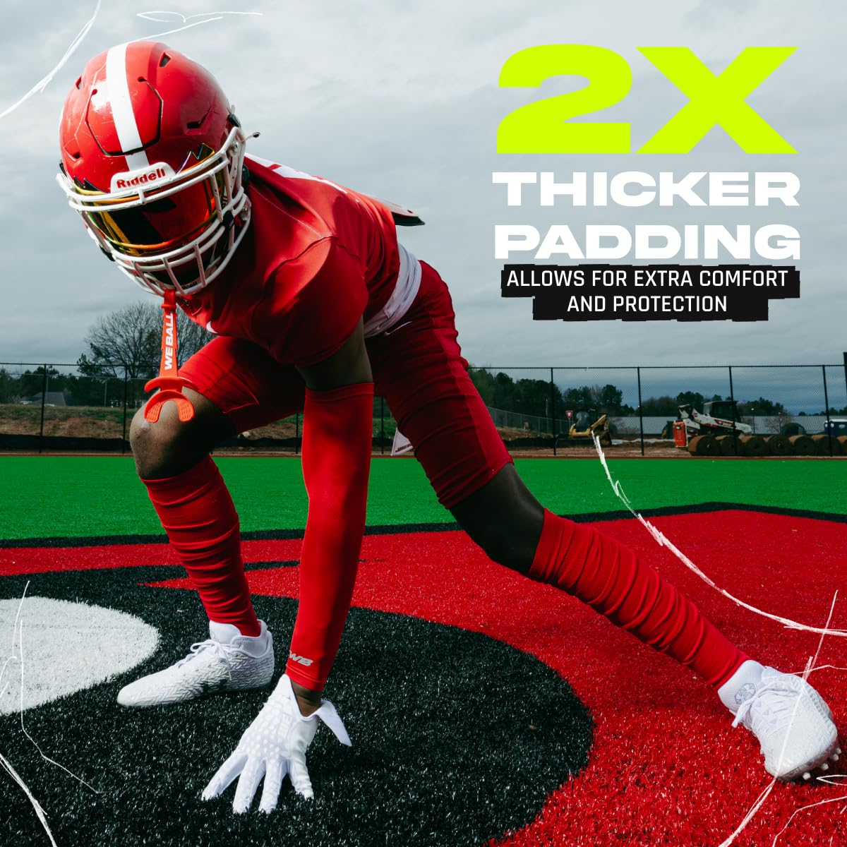 Scrunch Football Socks for Men & Boys - Extra Long Padded Athletic Socks for Soccer, Running & Sports - Comfortable Performance Socks for Training & Games