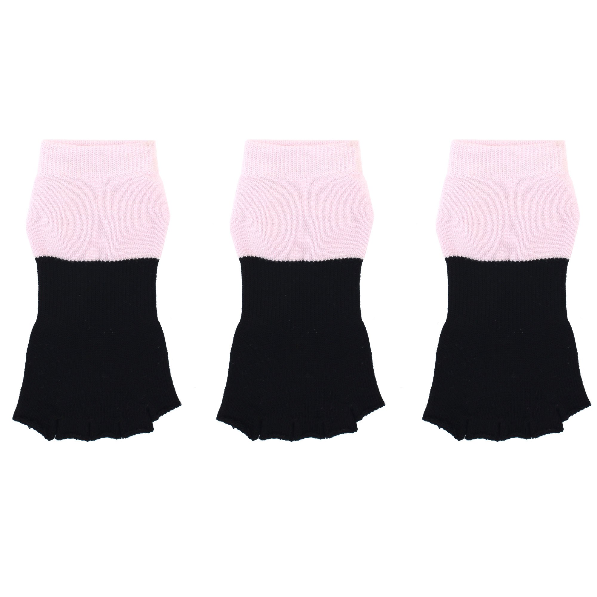 Non-Slip Toeless Yoga Socks for Women - 3 Pairs Breathable Rayon Bamboo Fiber Socks for Yoga, Barre & Pilates - Perfect for Home Workouts, Studio Classes and Relaxation