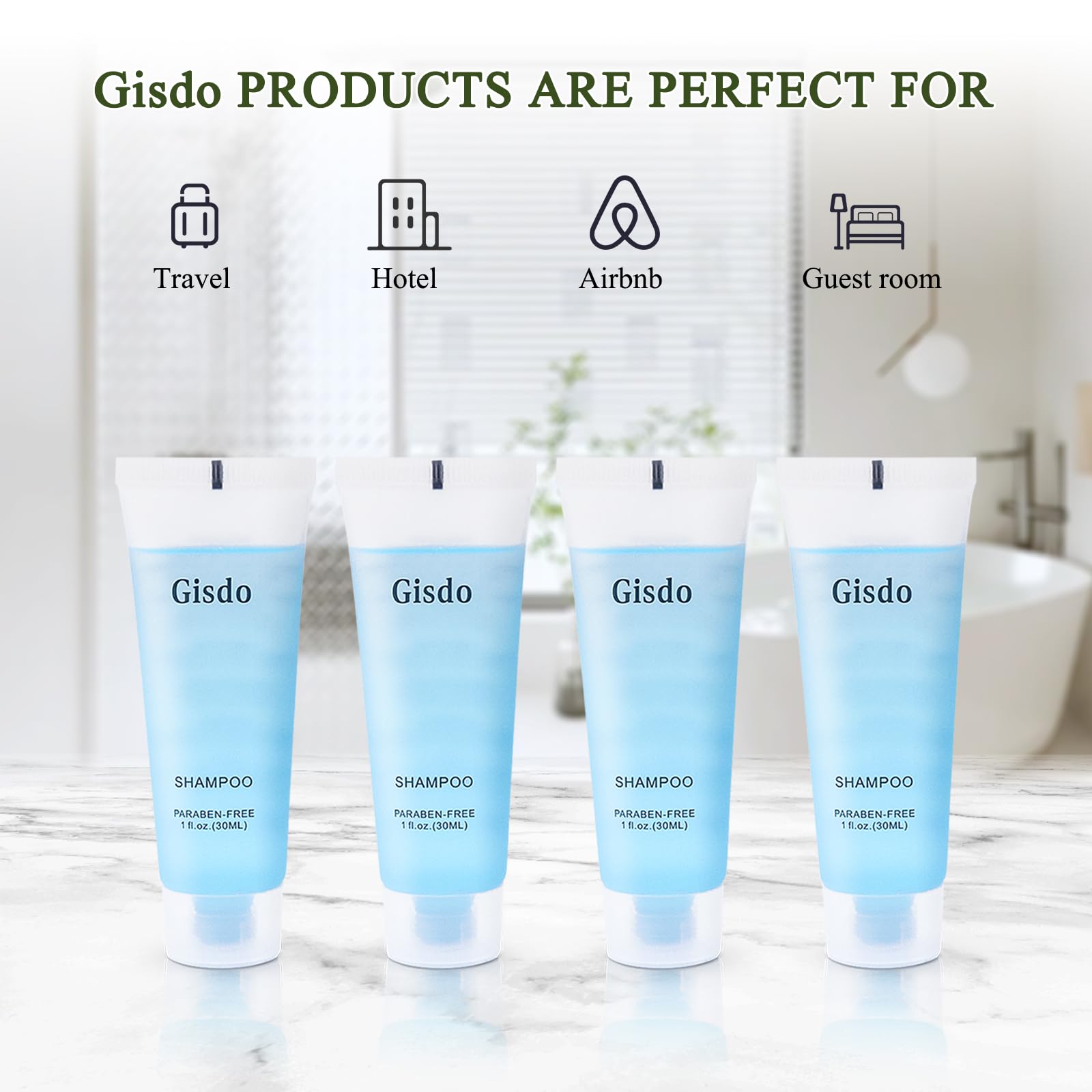 50 Pack Travel Size Shampoo Bulk - 30mL (1 oz) Mini Shampoo Bottles for Hotels, AirBnB, Guests & Travel Toiletries | Perfect for Hospitality Supplies, Vacation Essentials & On-the-Go Personal Care