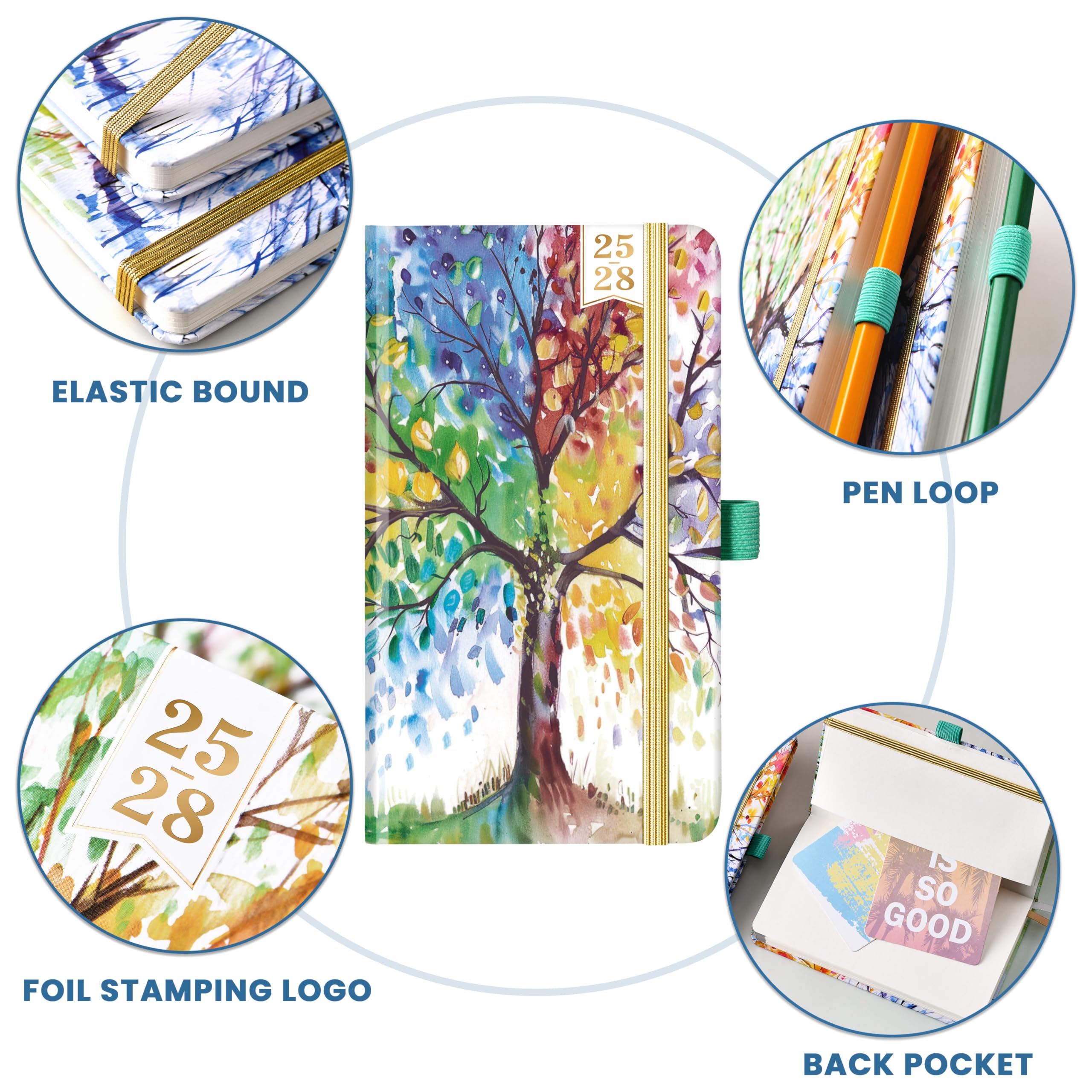2025-2028 Pocket Calendar & Planner - 3 Year Monthly Organizer (July 2025-June 2028) | 6.3